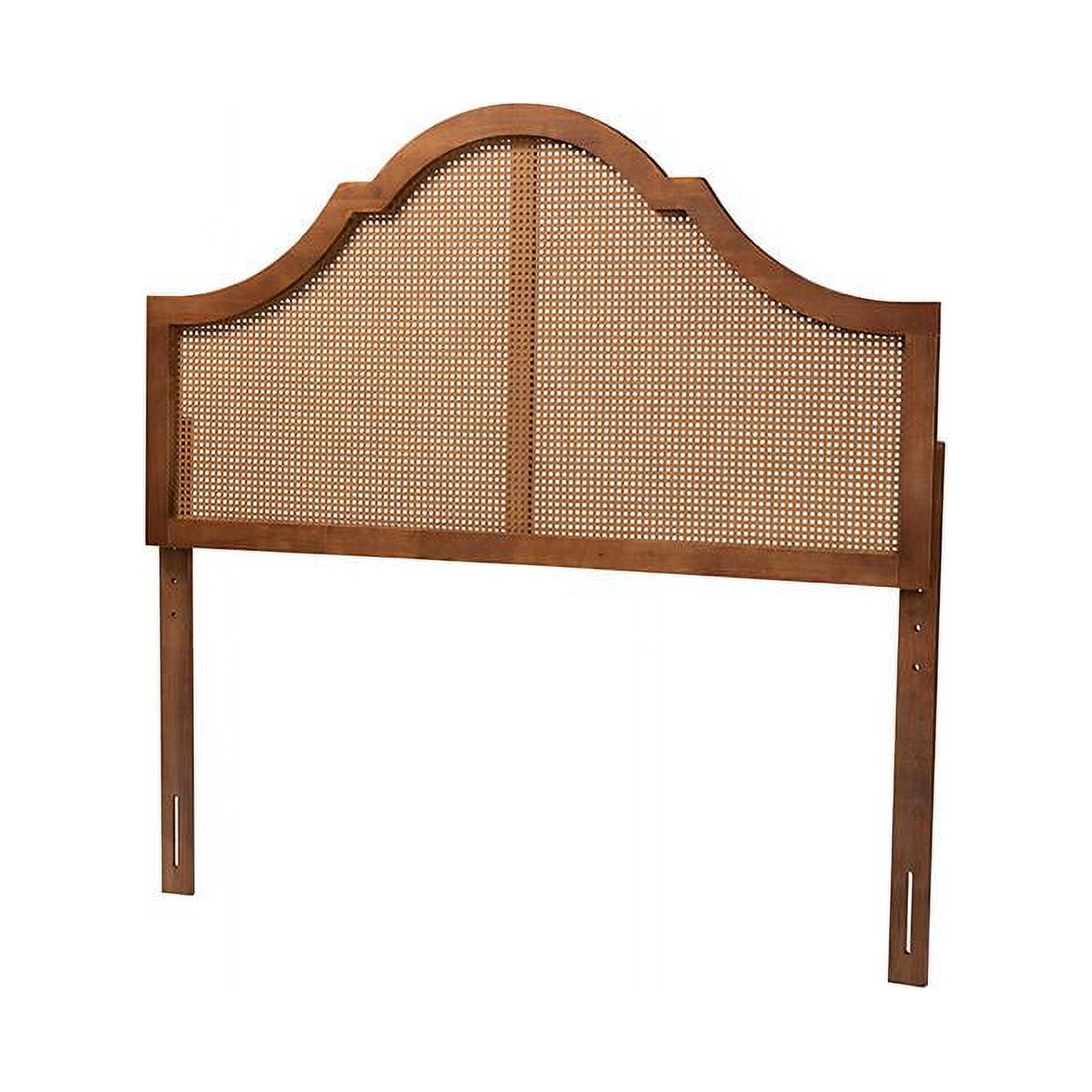Baxton Studio Classic and Traditional Ash Walnut Finished Wood King Size Headboard with Rattan