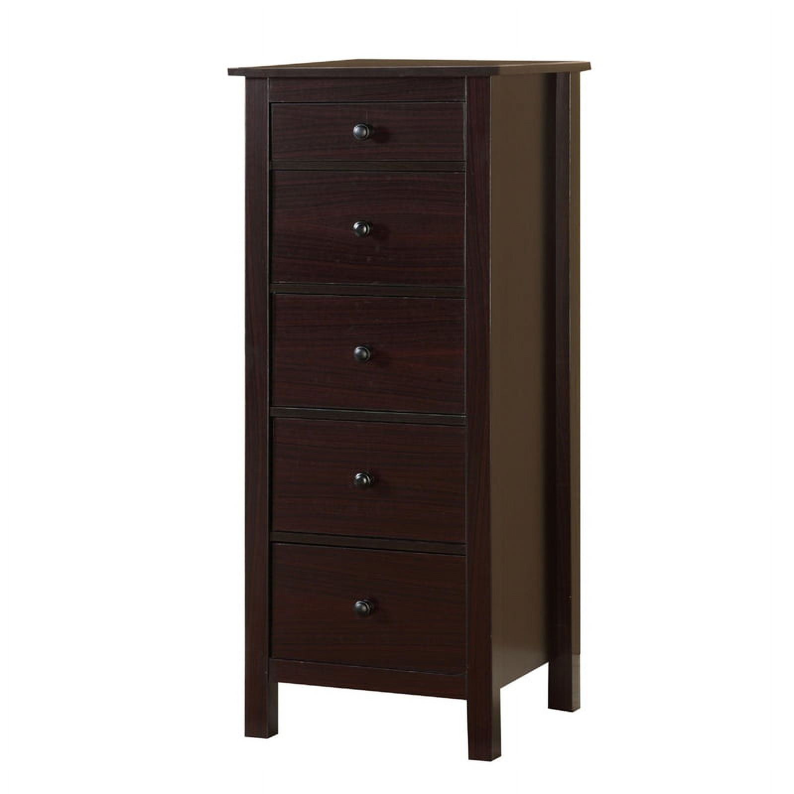 Furniture of America Weller Transitional Wood 5-Drawer Accent Chest in Espresso