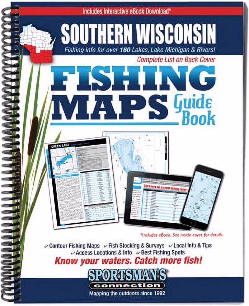Southern Wisconsin Fishing Map Guide Book by Sportsman's Connection