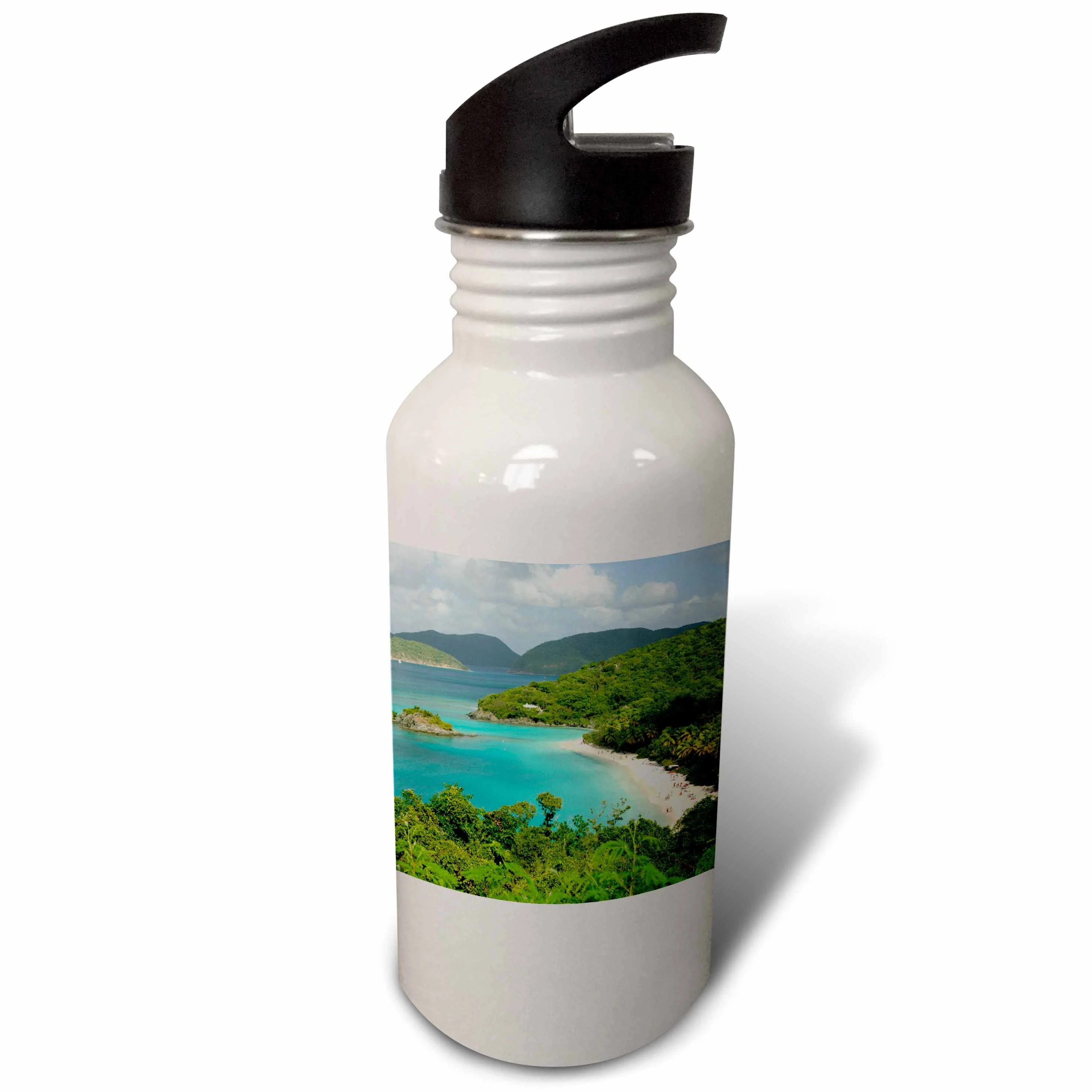 USVI, St. John, Trunk Bay, Virgin Islands NP-CA37 CMI0147 - Cindy Miller Hopkins 21 oz Sports Water Bottle wb-70005-1