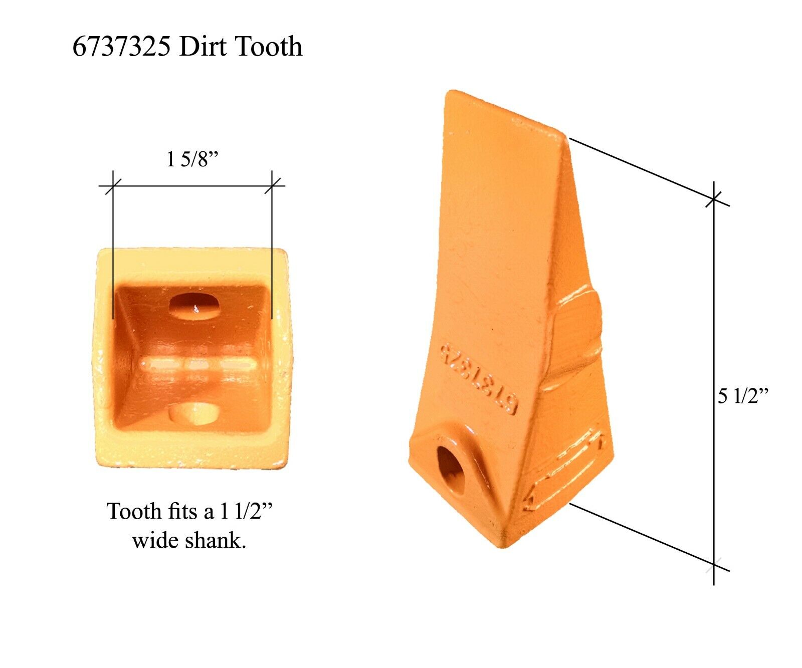 6 - Bobcat Style Mini Excavator / Skid Steer Bucket Teeth - 6737325