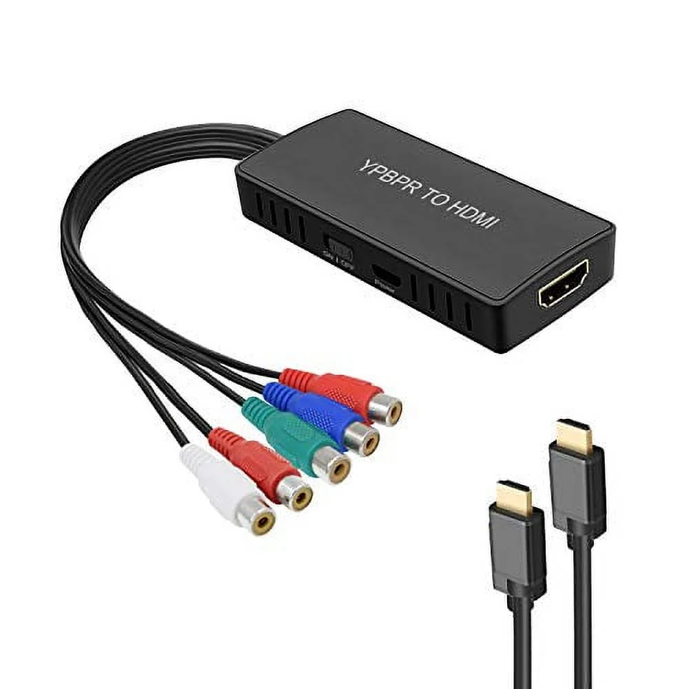 Component to HDMI Converter YPbPr to HDMI Adapter Supports 1080P/720P Compatible DVD, Blu-ray Player, PS2, PS3, Xbox to New HD TV/Monitor or Projector