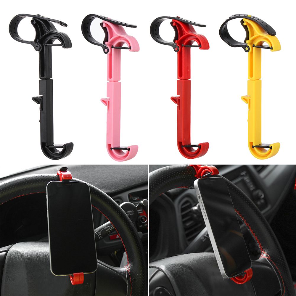 Universal Creative Stretchable Multifunctional Phone Stand Steering Wheel Phone Clip Mount Holder GPS part Bracket BLACK