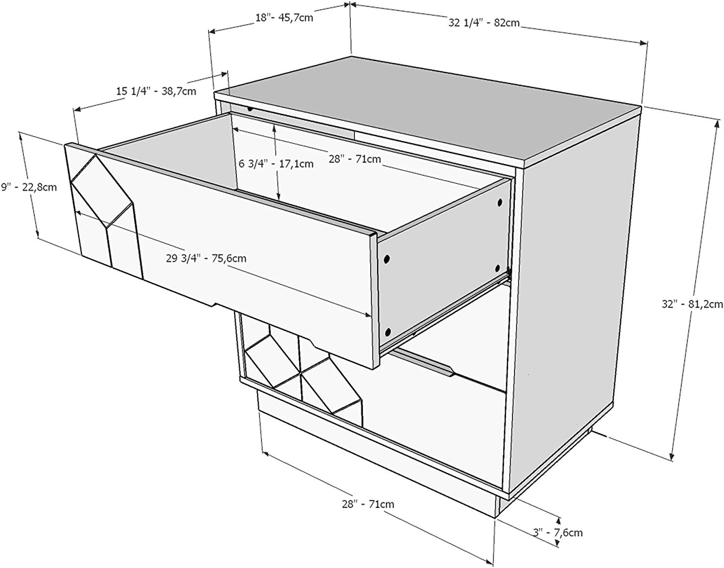 420349 3-Drawer Dresser Chest