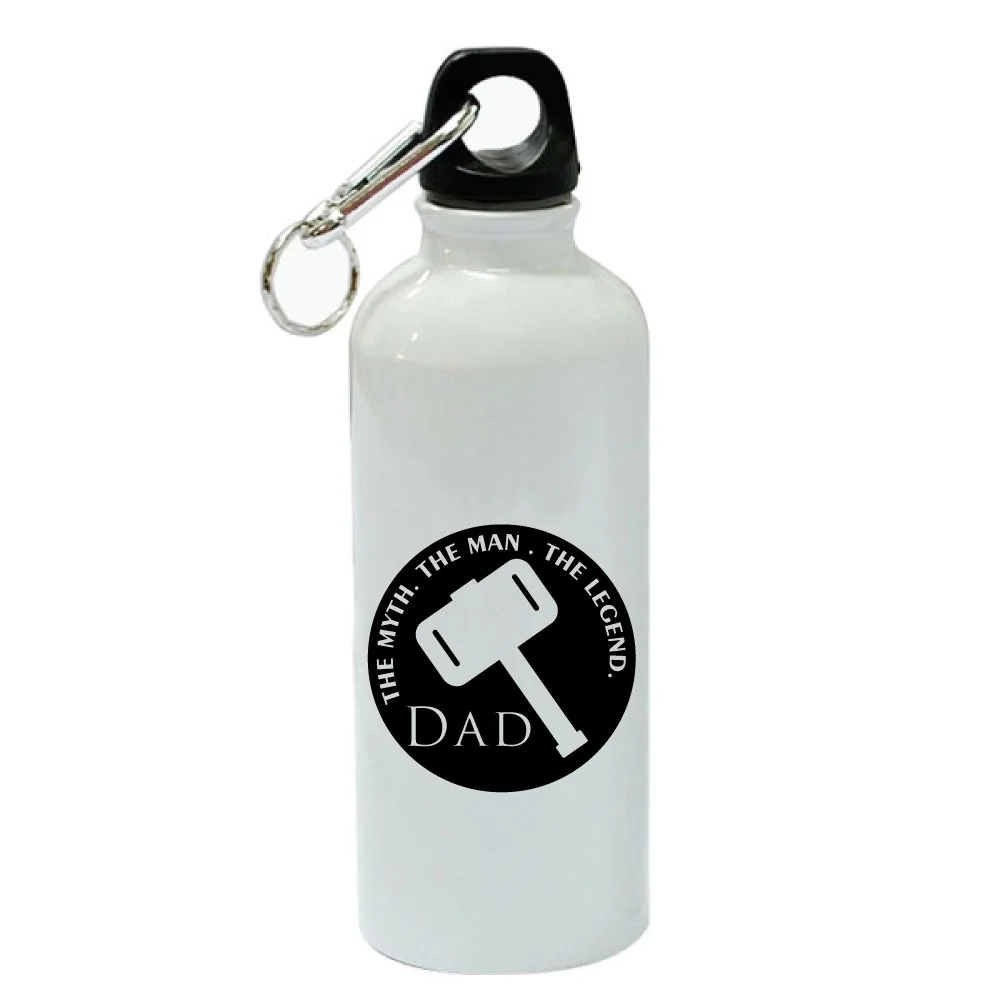 The Myth - The Man - The Legend Dad Thor White Aluminum Sports 20 oz Water Bottle