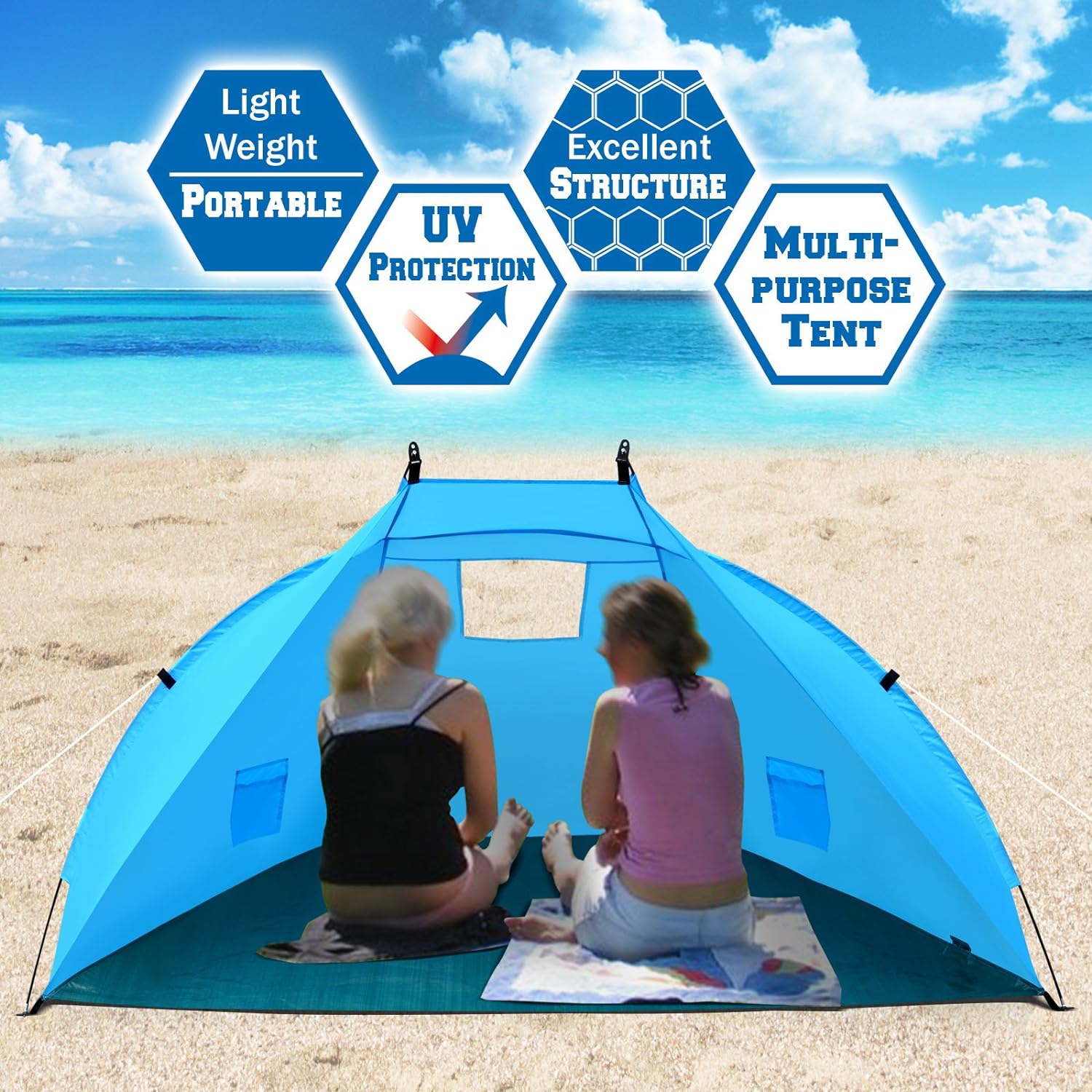 Portable Outdoor Tent Fishing Beach Canopy Family Sports Camping Hiking Picnic Sunshade Shelter Travel Napping