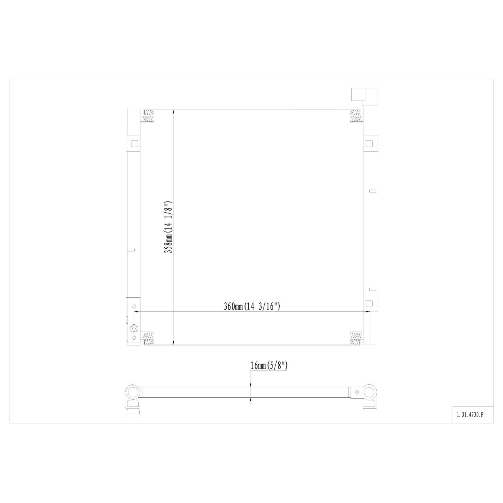 Geelife All Aluminum Condenser 1 Row For 1997-2000 Acura EL 1996-2000 Honda Civic