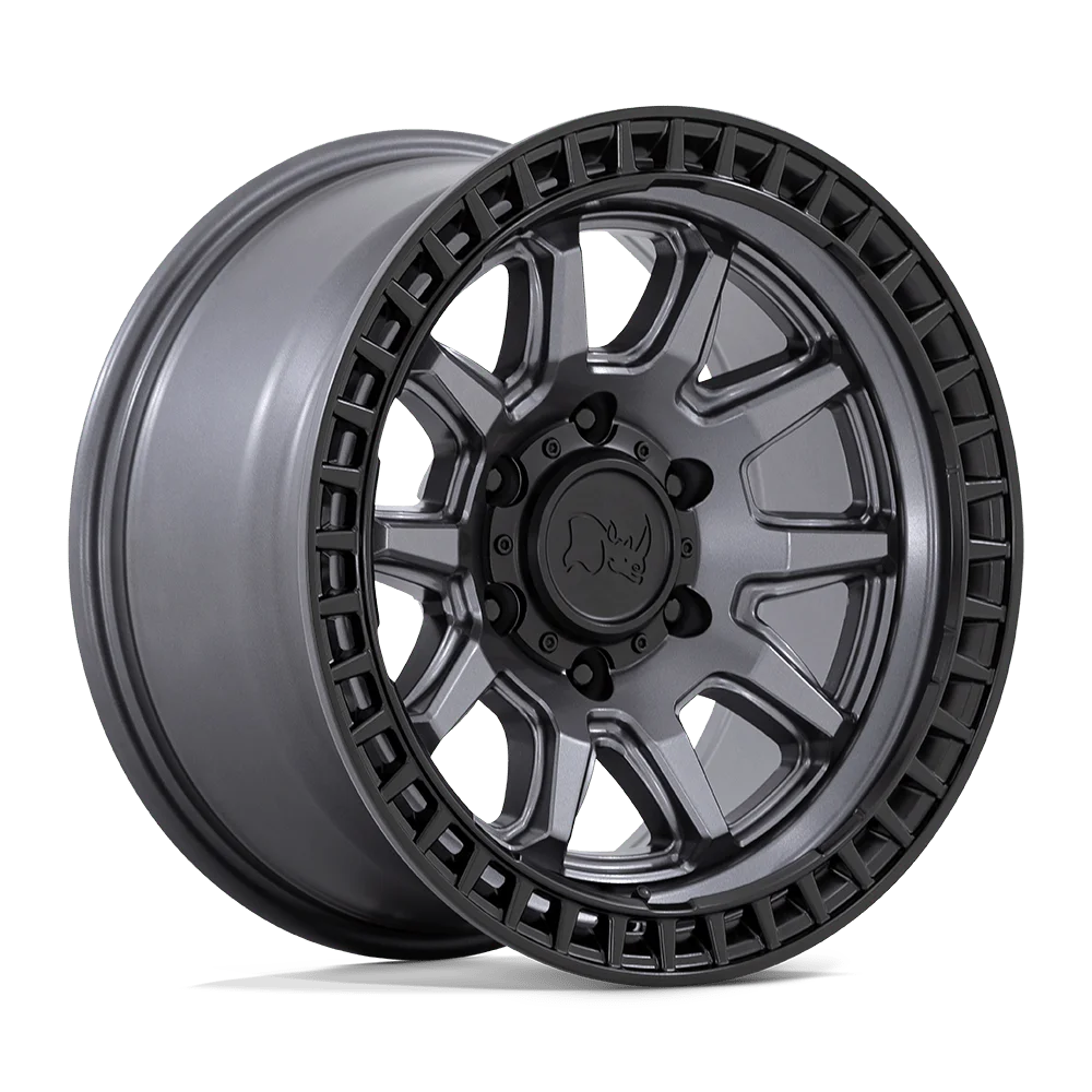 Black Rhino Cast Aluminum Rim BR001 17X8.5 6X5.5 M-GNMTL BLK-LP -10MM, BR001AB17856810N