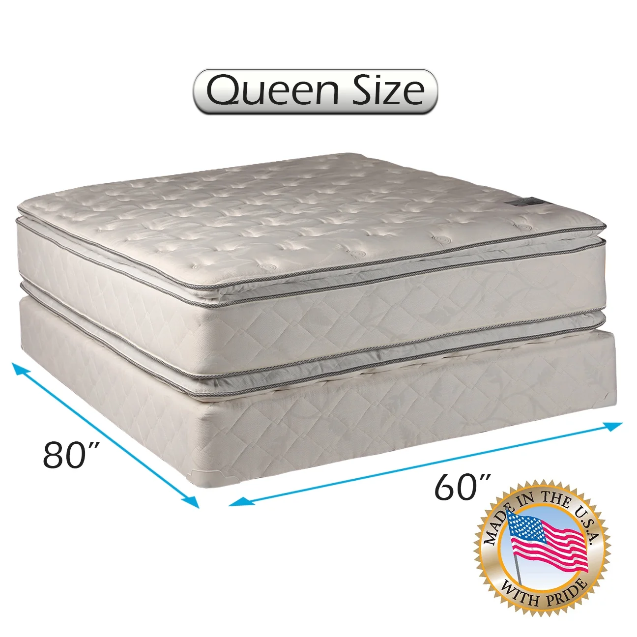 DS USA Natural Sleep Medium Soft PillowTop 2-Sided (Queen 60