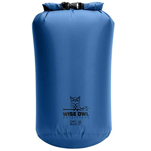 Wise Owl Outfitters Dry Bag - Fully Submersible Ultra Lightweight Airtight Waterproof Bags - Diamond Ripstop Roll-Top Drybag Sacks - 5L 10L and 20L Sizes
