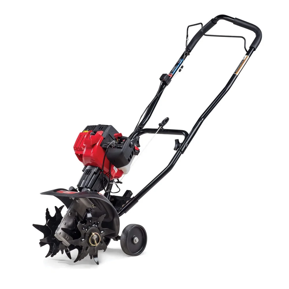Troy-Bilt EC 2 Cycle Gas Power Walk Behind 9 Inch Garden Cultivator Tiller, Red