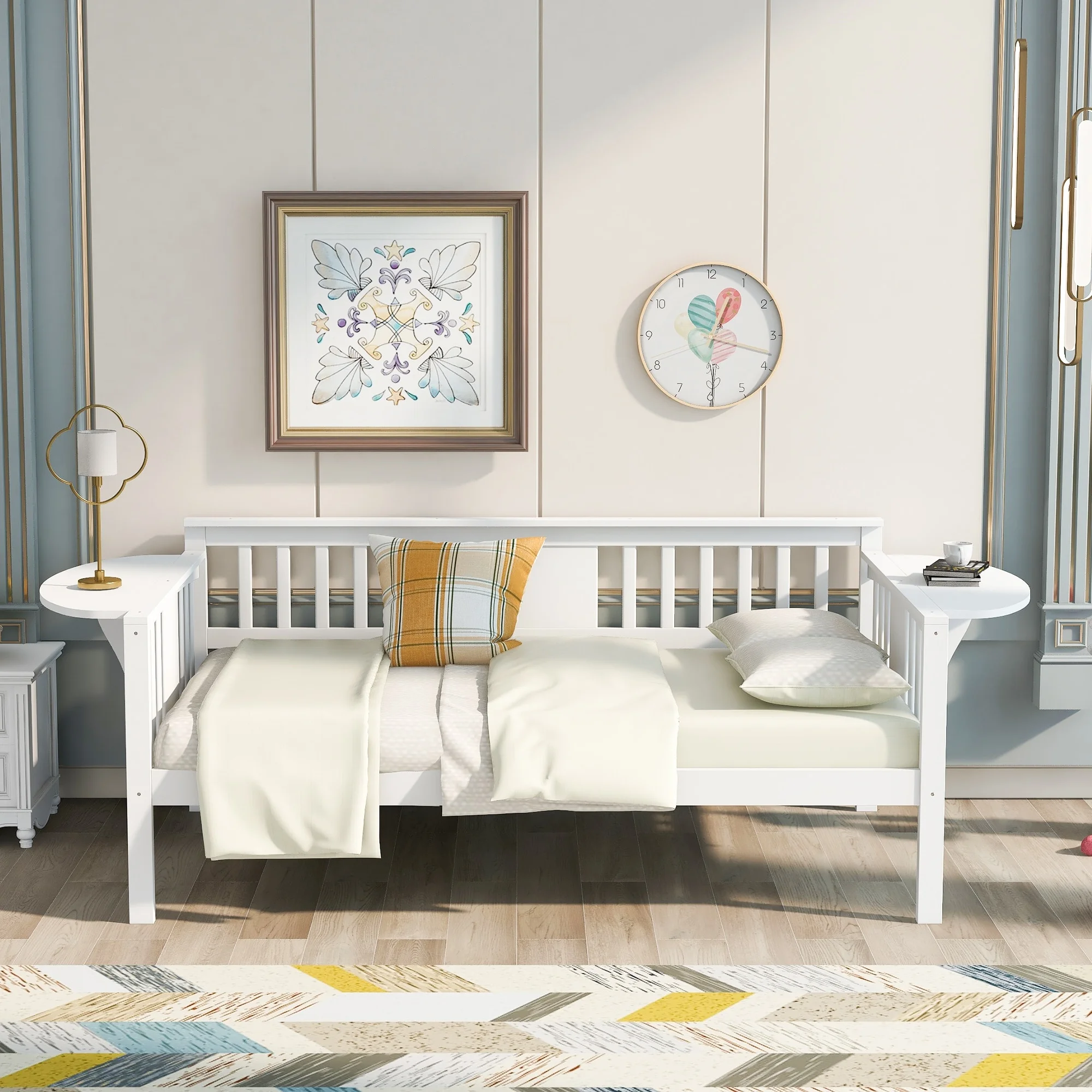 Nestfair  Twin Size Wood Daybed White