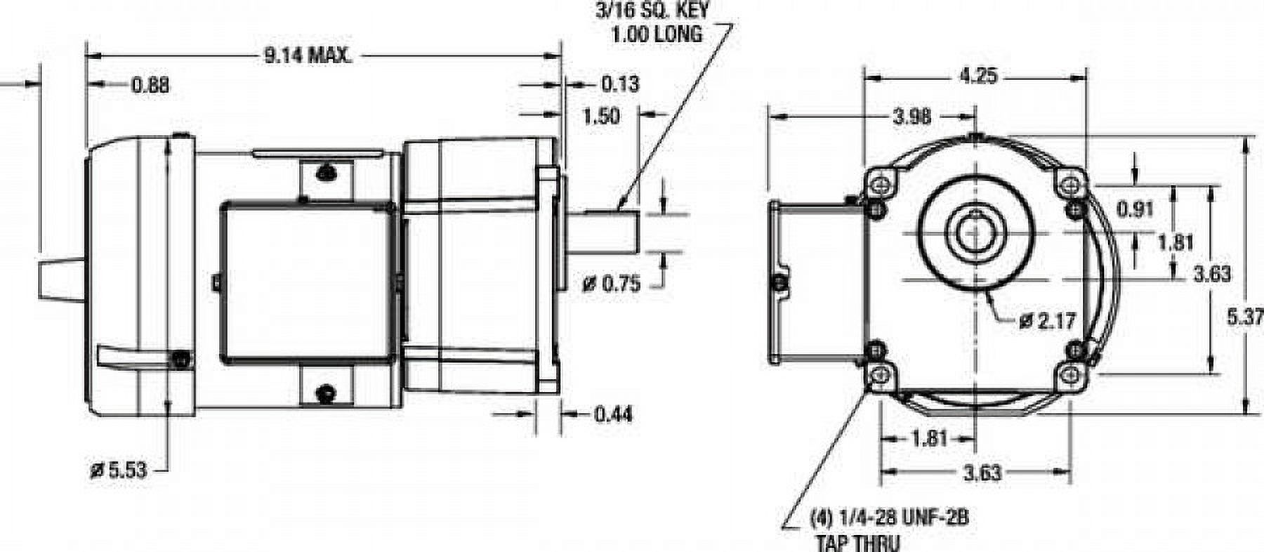 Dayton AC GM,TEFC,156 RPM,115/230V AC,77 in-lb  1LPW6
