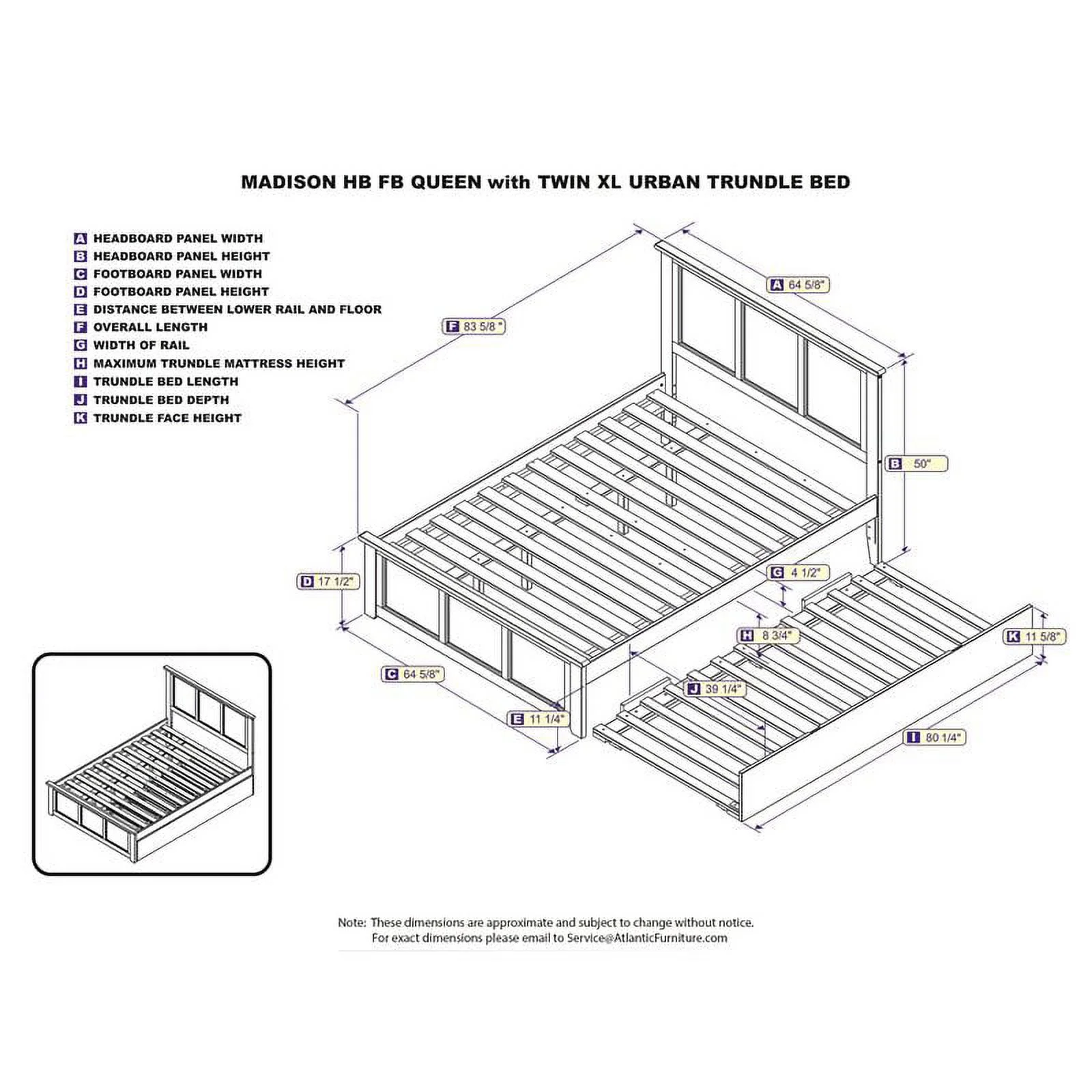 Pemberly Row Queen Bed with Matching Footboard/Trundle in Espresso