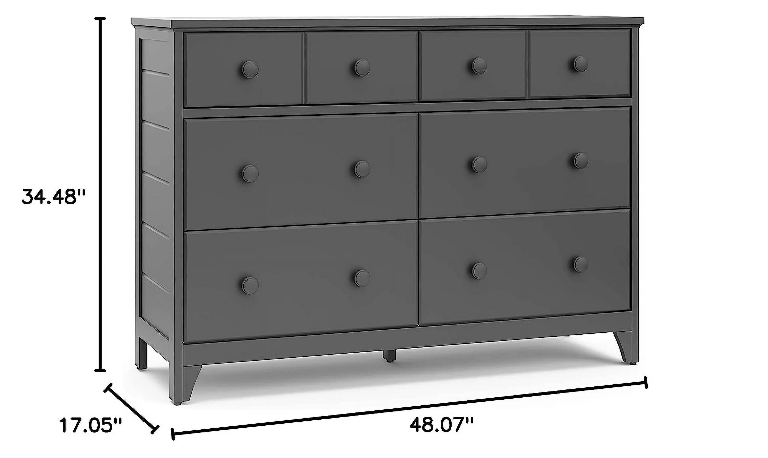 Popular Moss Dresser  6-Drawer  Gray