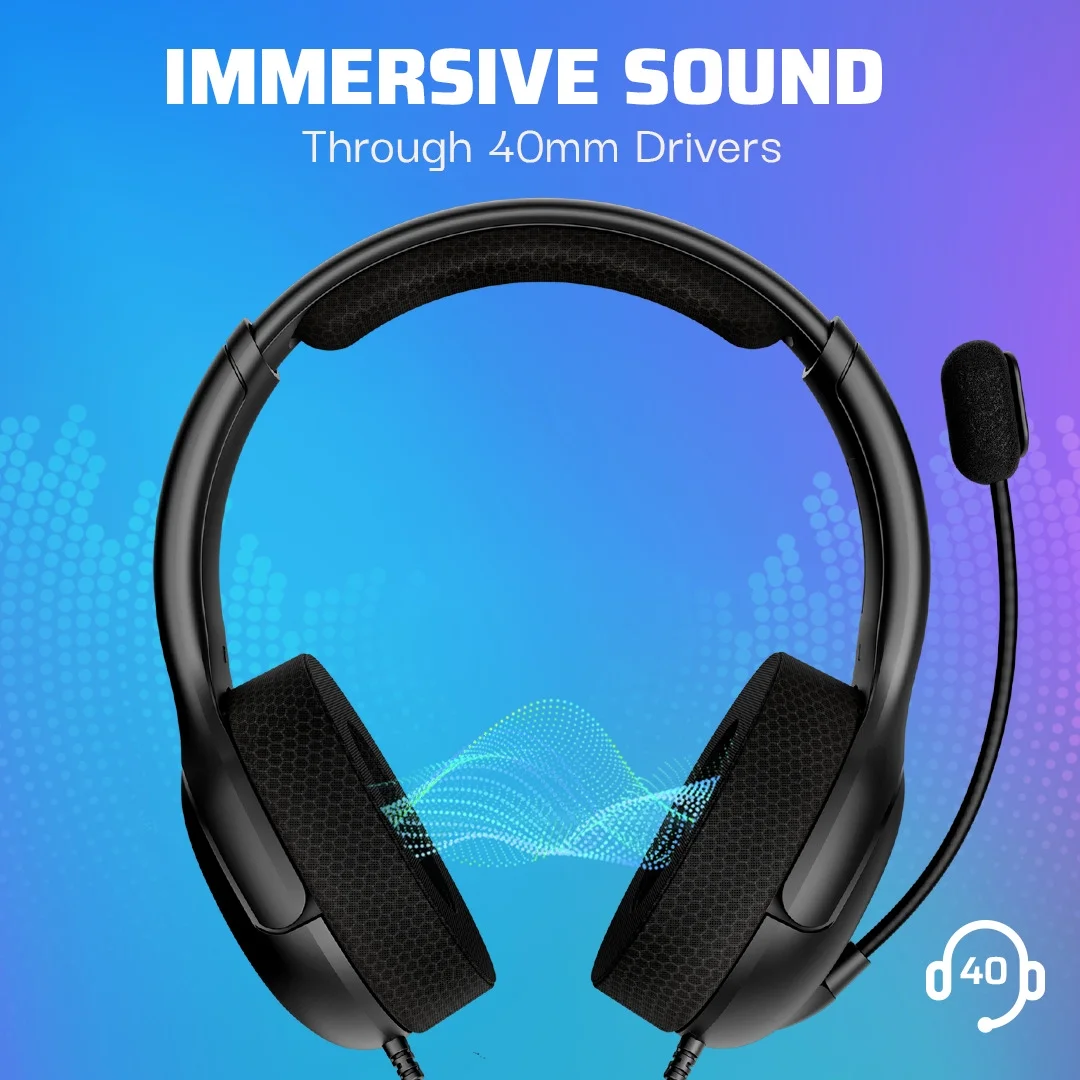 PDP AIRLITE Wired Headset: Void Black - PlayStation, PlayStation 5 PlayStation 4