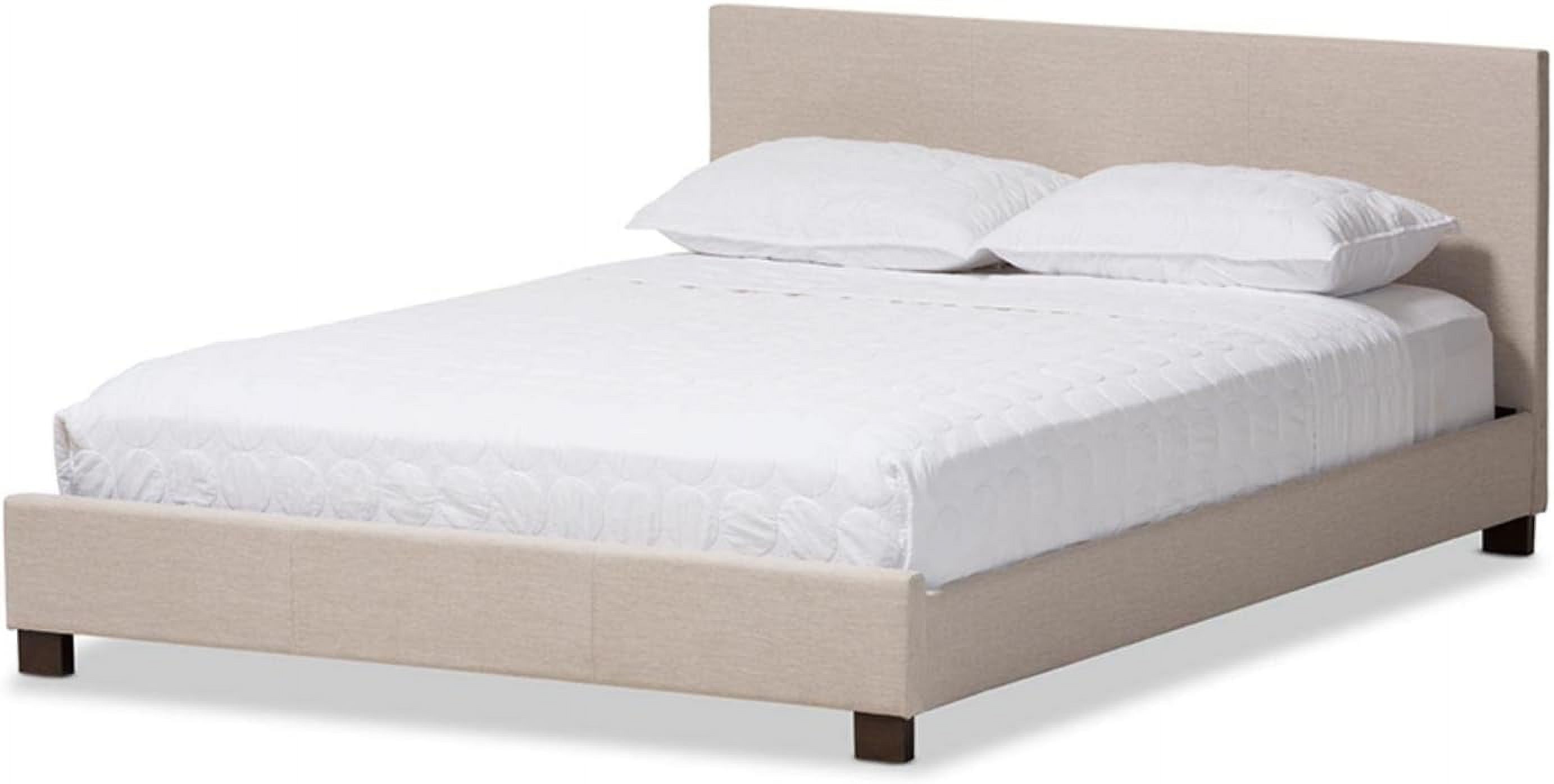 Elizabeth Upholstered Queen Platform Bed In Beige
