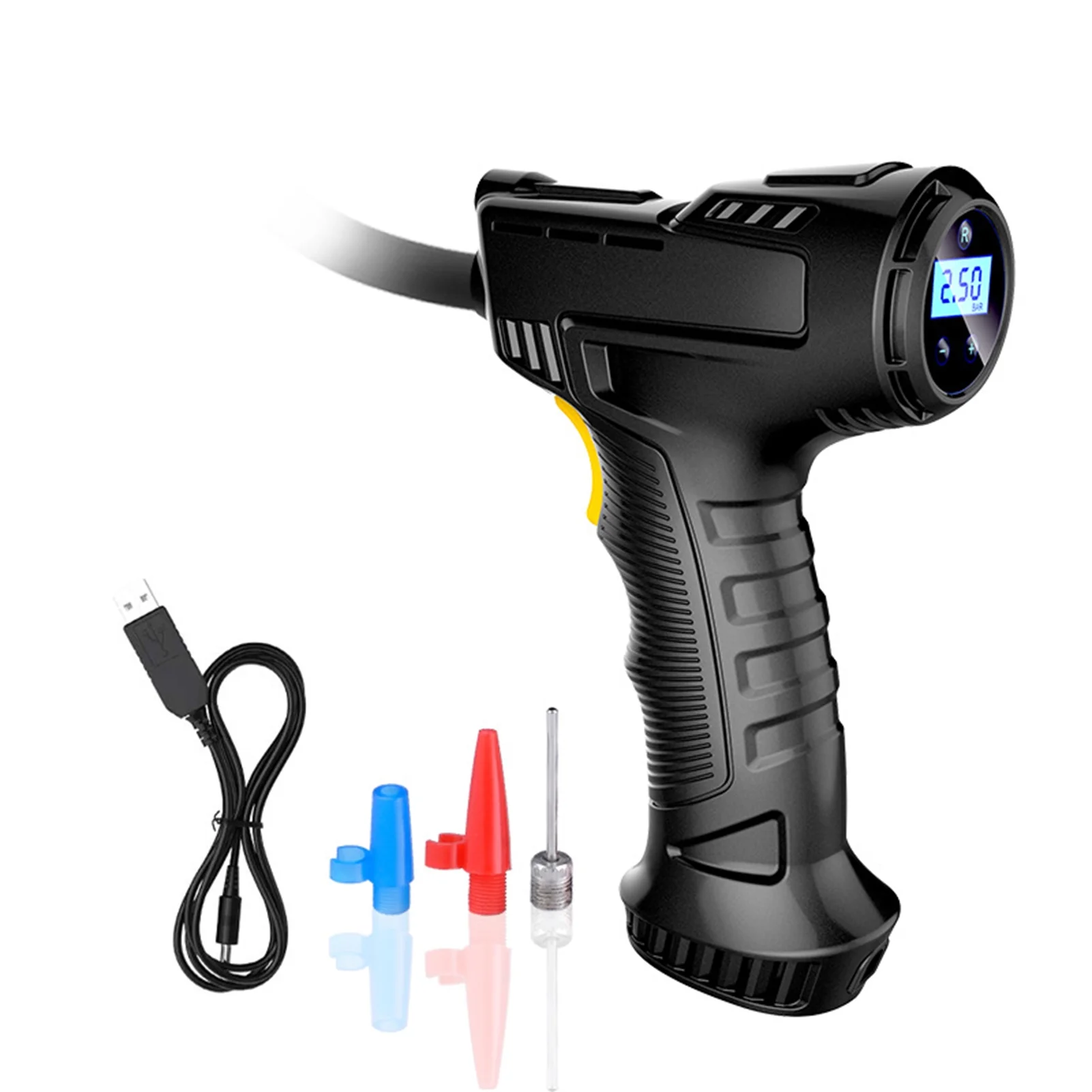 MABOTO Portable Hand-held Inflatable Pump Wireless Car Air Compressor Rechargeable Tire Inflator with Digital Display LED Light Pressure Gauge Car Accessories