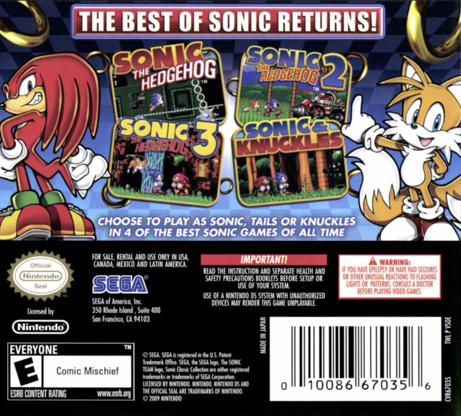 SONIC CLASSIC COLLECTION