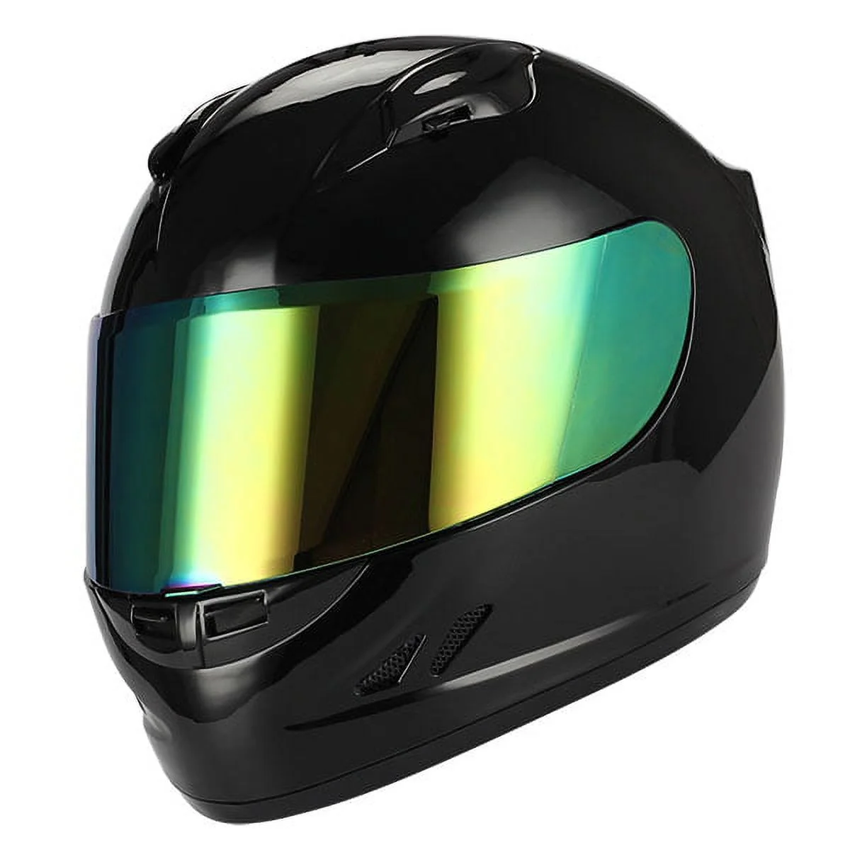 1Storm Motorcycle Bike Full Face Helmet Mechanic HJDJ11 + Motorcycle Bluetooth Headset: Glossy Black