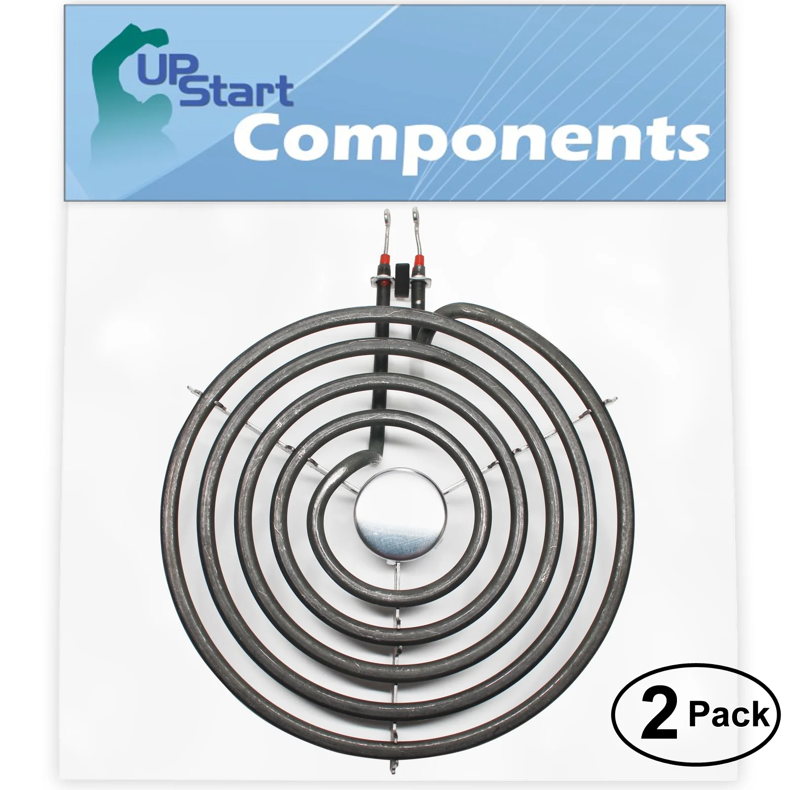 2-Pack Replacement for Whirlpool RF372BXEN0 8 inch 5 Turns Surface Burner Element - Compatible with Whirlpool 9761345 Heating Element for Range, Stove & Cooktop