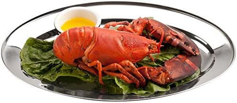 Stainless Steel Oval Platter, Large, 26 X 18-Inch Serving Platter By