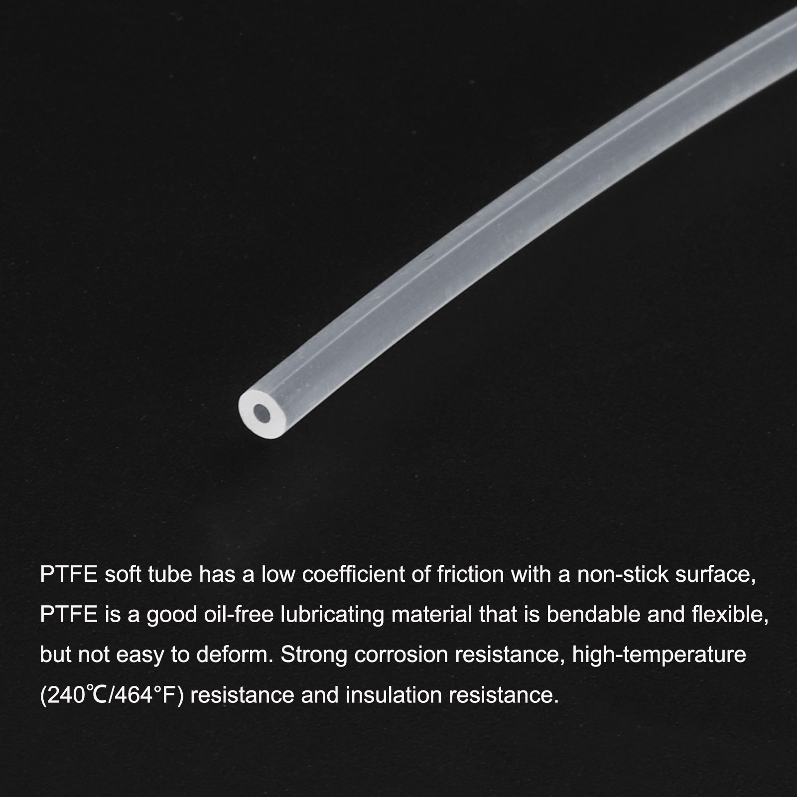 PTFE Tubing Hose 16.4ft Long, 4mm ID 6mm OD High Temperature Tube, Insulating 3D Printer Hose Clear