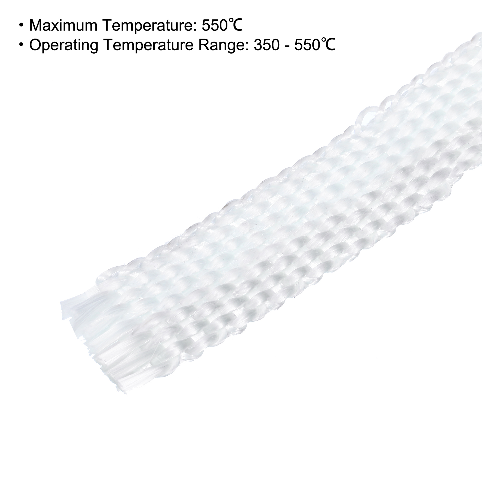 Uxcell 32.81ft x 0.98 inch Fiberglass Rope Braided Rope Gasket Seal White