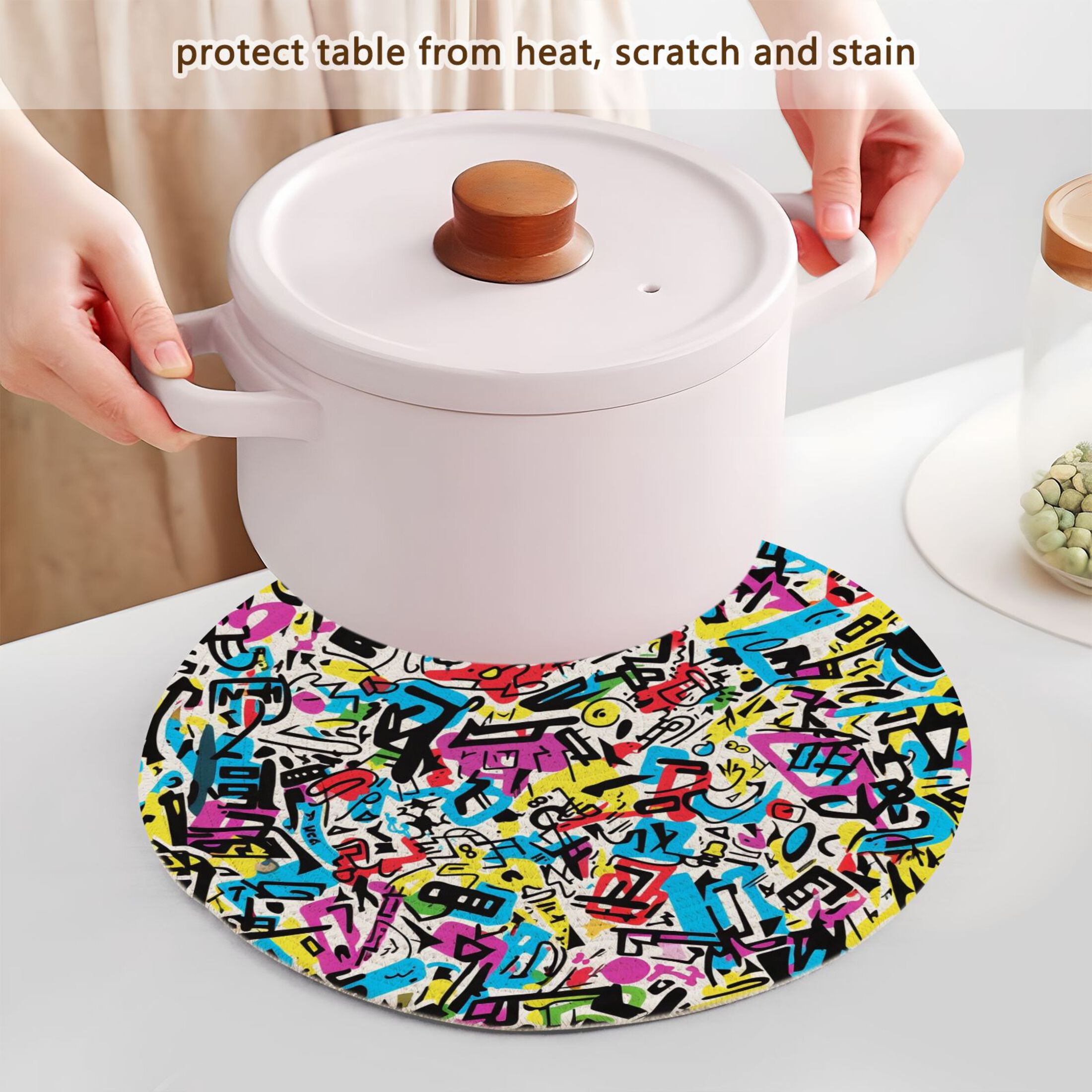 Abstract Pattern 3 PCs Pot Holders Trivets Kitchen 15