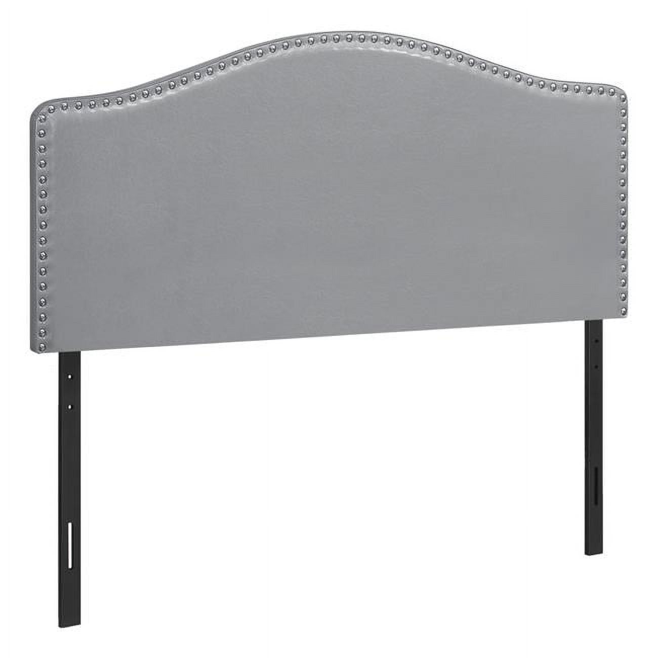 57.25 x 3 x 50.5 in. Bed - Grey Leather-Look Headboard Only - Full Size