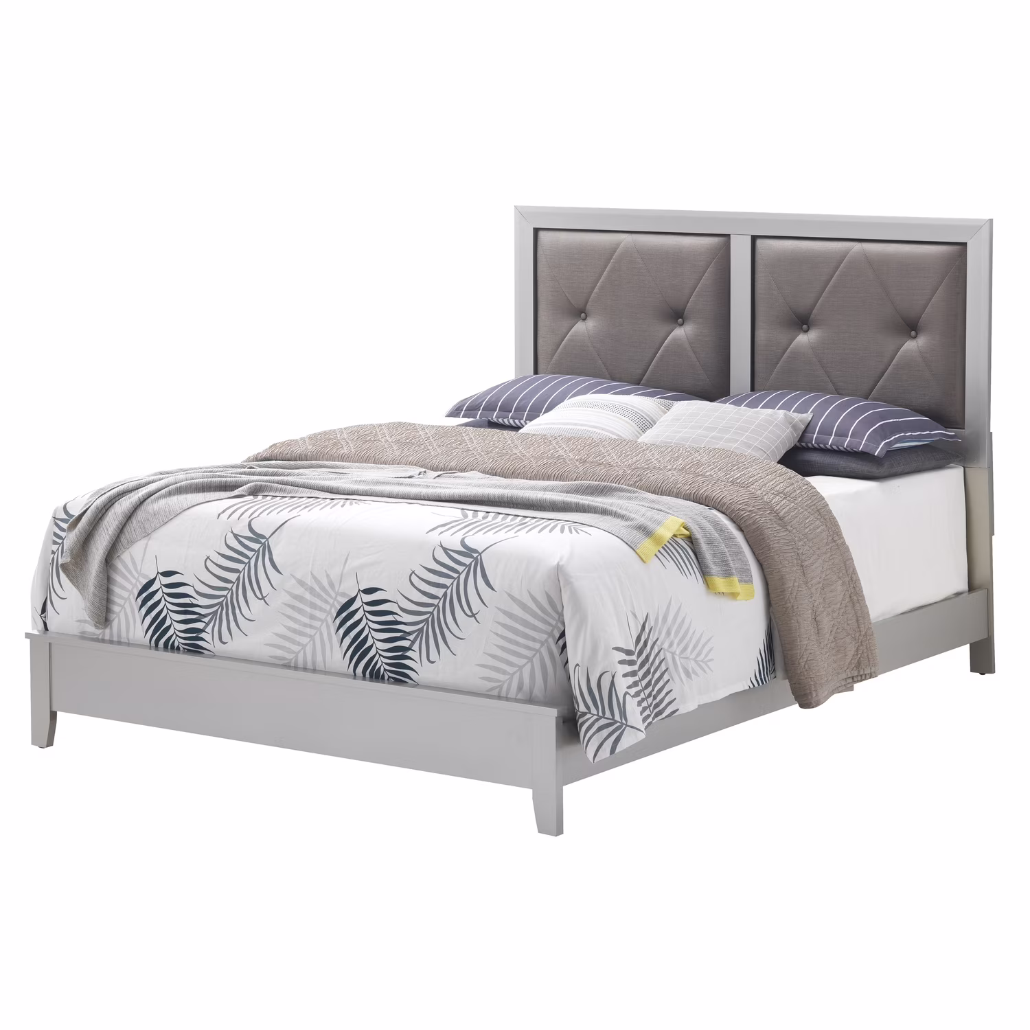 Maykoosh Renaissance Rhapsody G1333A-QB Queen Bed , Silver Champagne