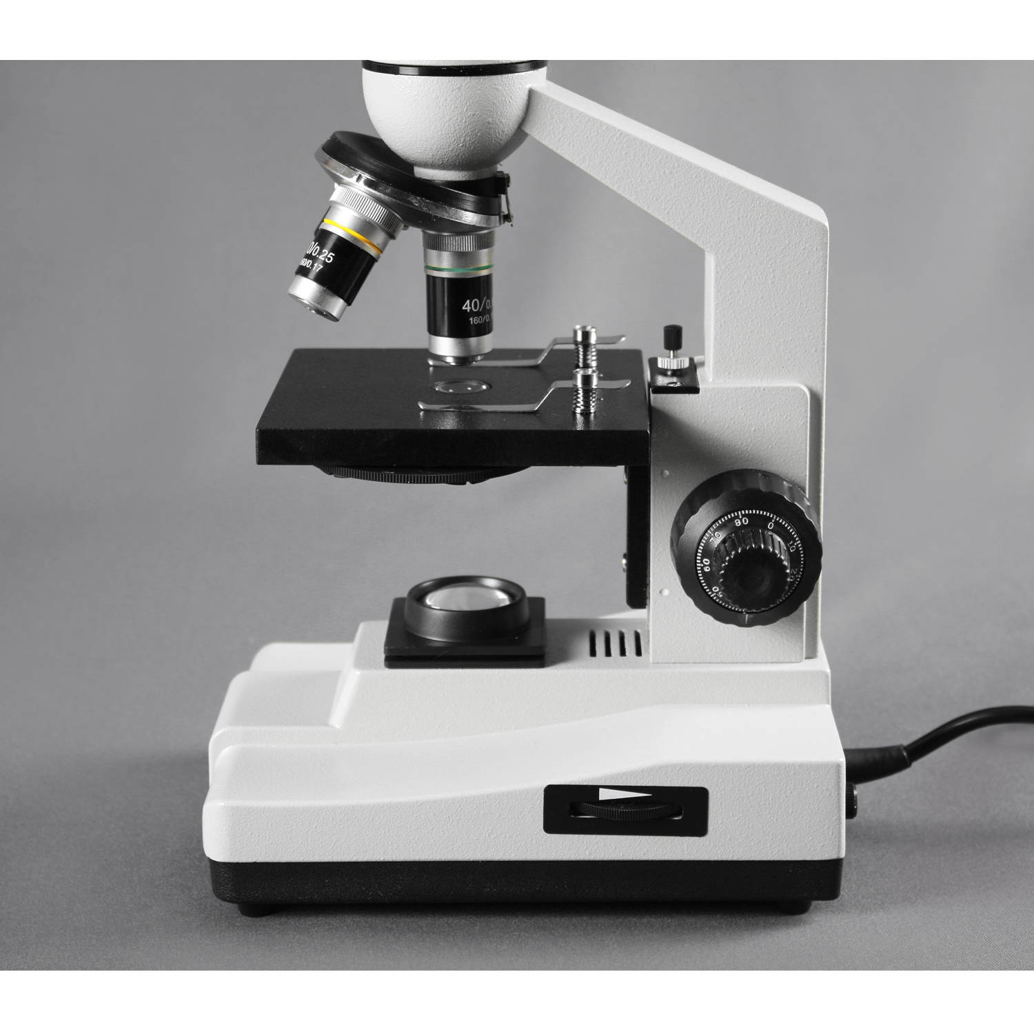 WALTER PRODUCTS 3000F-LED Biological Microscope, 3000F Series, Monocular View Head, Coaxial Coarse and Fine Focusing, LED Illumination