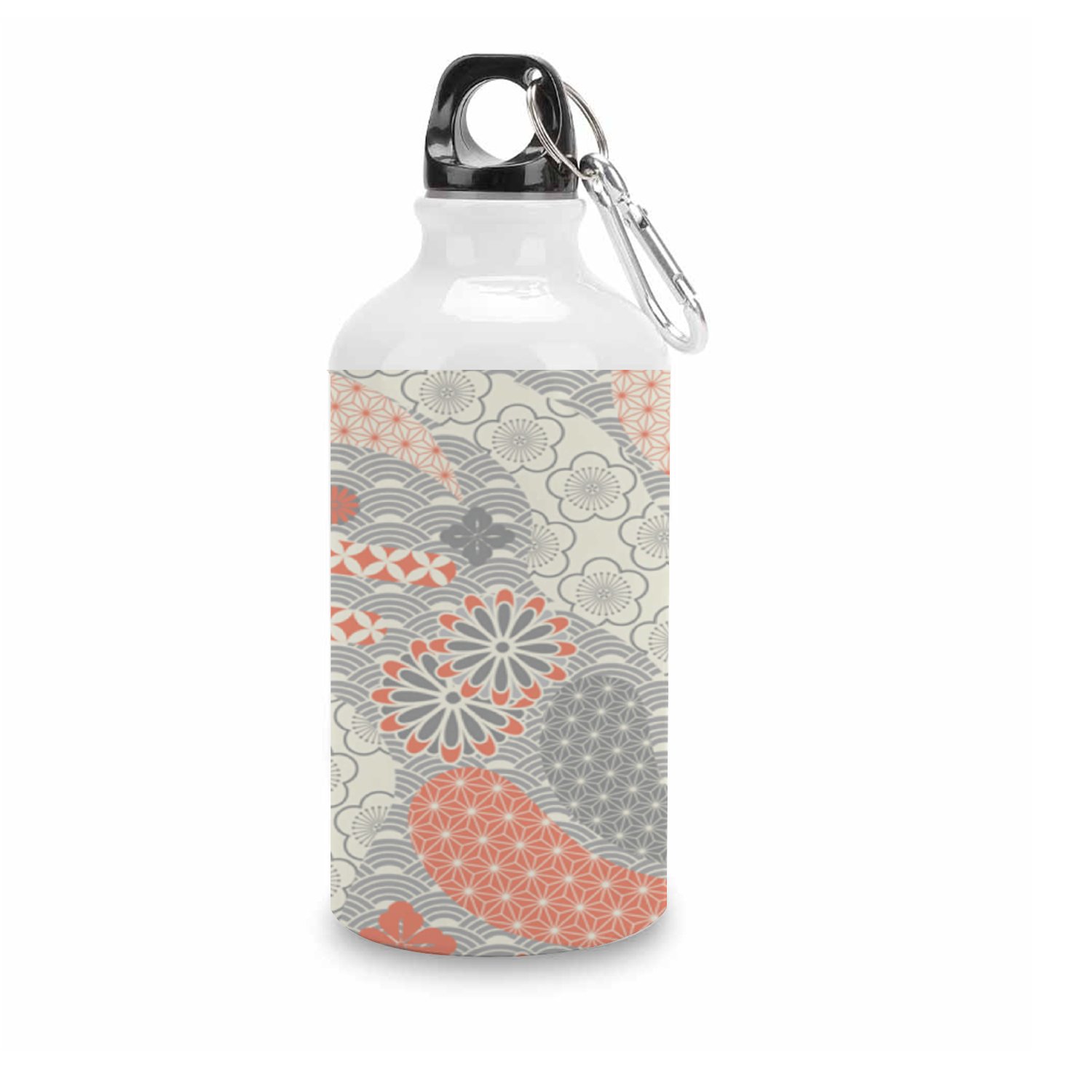 GZHJMY Sports Water Bottles, Seamless Japanese Style Pattern Large Capacity Aluminium Portable Leakproof Lightweight Drink Bottles for Fitness and Outdoor Enthusiasts
