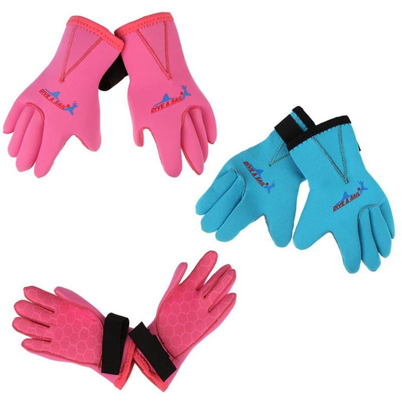 3mm Neoprene Kids Children Skid- Scuba Diving Swim Surf Wetsuit Gloves - Blue, as described