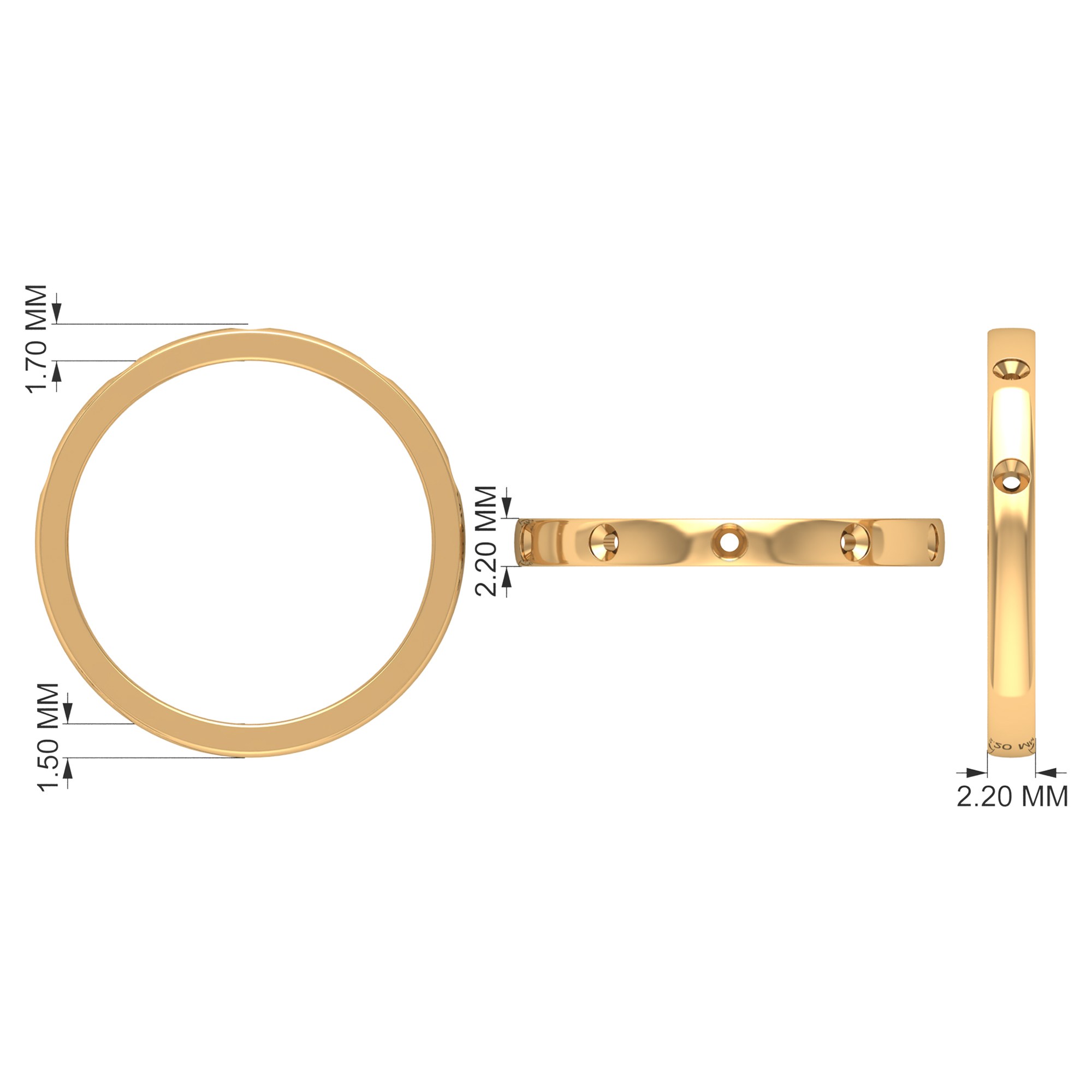 Elegant Black Spinel Stackable Band Ring in Gypsy Setting, 925 Sterling Silver, US 4.00