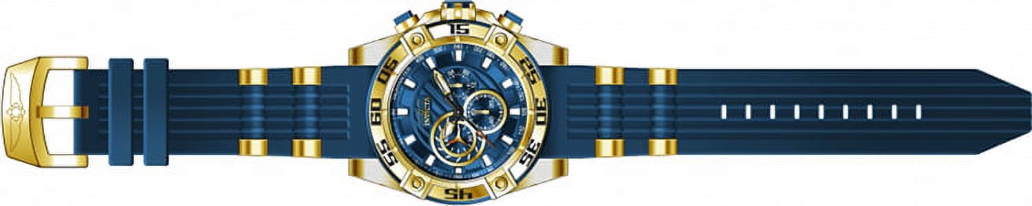 Invicta Men's Speedway Chronograph 100m Blue/Gold Silicone S. Steel Watch 25508