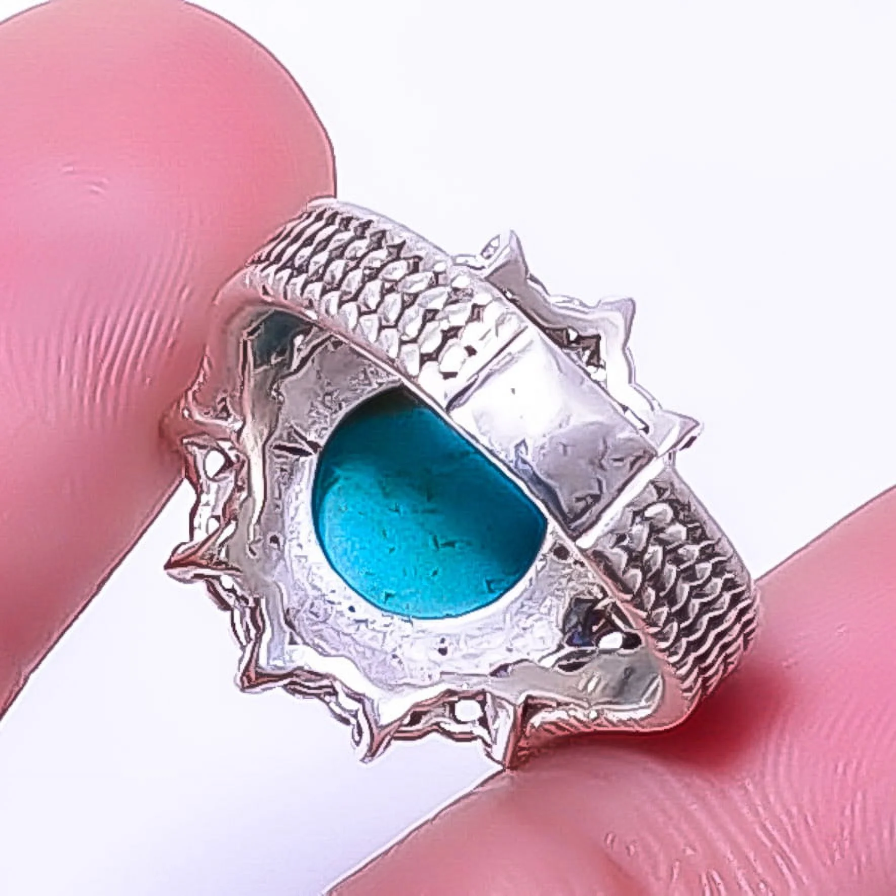 Magnesite Turquoise Gemstone 925 Silver Plated Handmade Ring s.8 T23, Valentine's Day Gift, Birthday Gift, Beautiful Jewelry For Woman & Girls