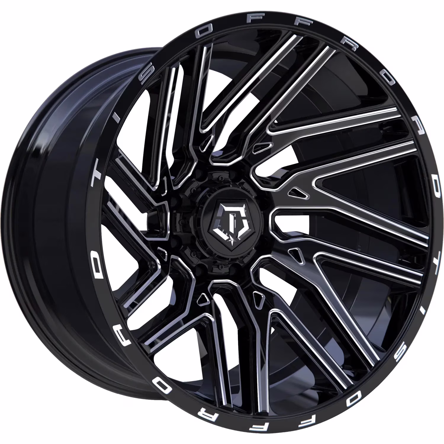 TIS 554BM 20X12 8X170 44ET 125.2CB GLOSS BLACK W/ MILLED SPOKE ACCENTS & LIP LOGO WHEEL