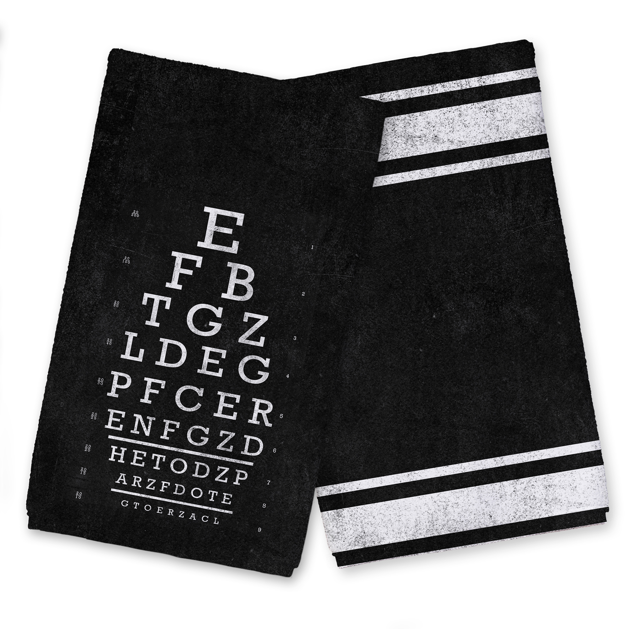 Creative Products Black And White Vintage Eye Chart 16 x 25 Tea Towel Set of 2