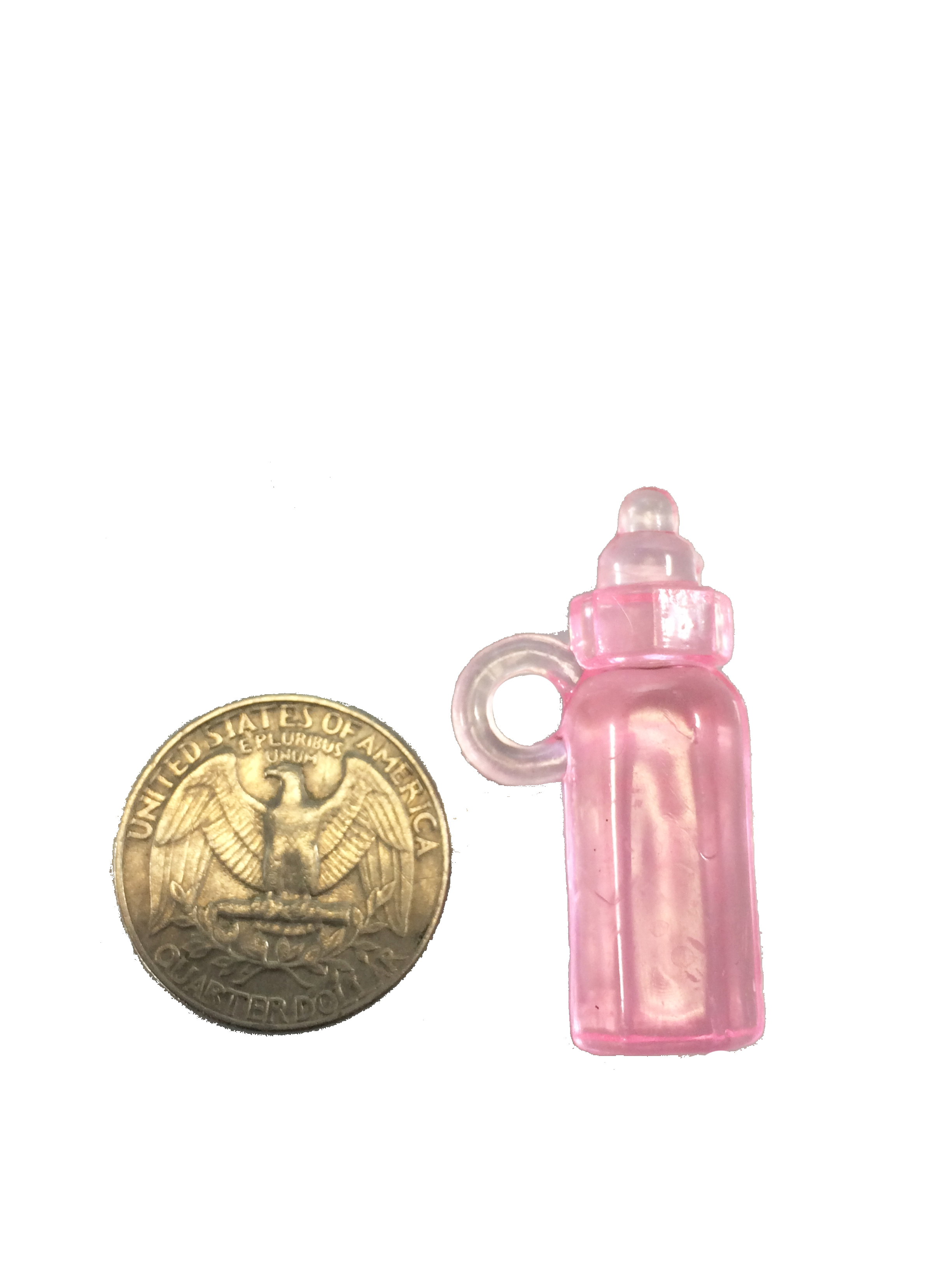 Mini Clear Pink Plastic Baby Bottles, Pack of 144 - 1.5 Inch Tall