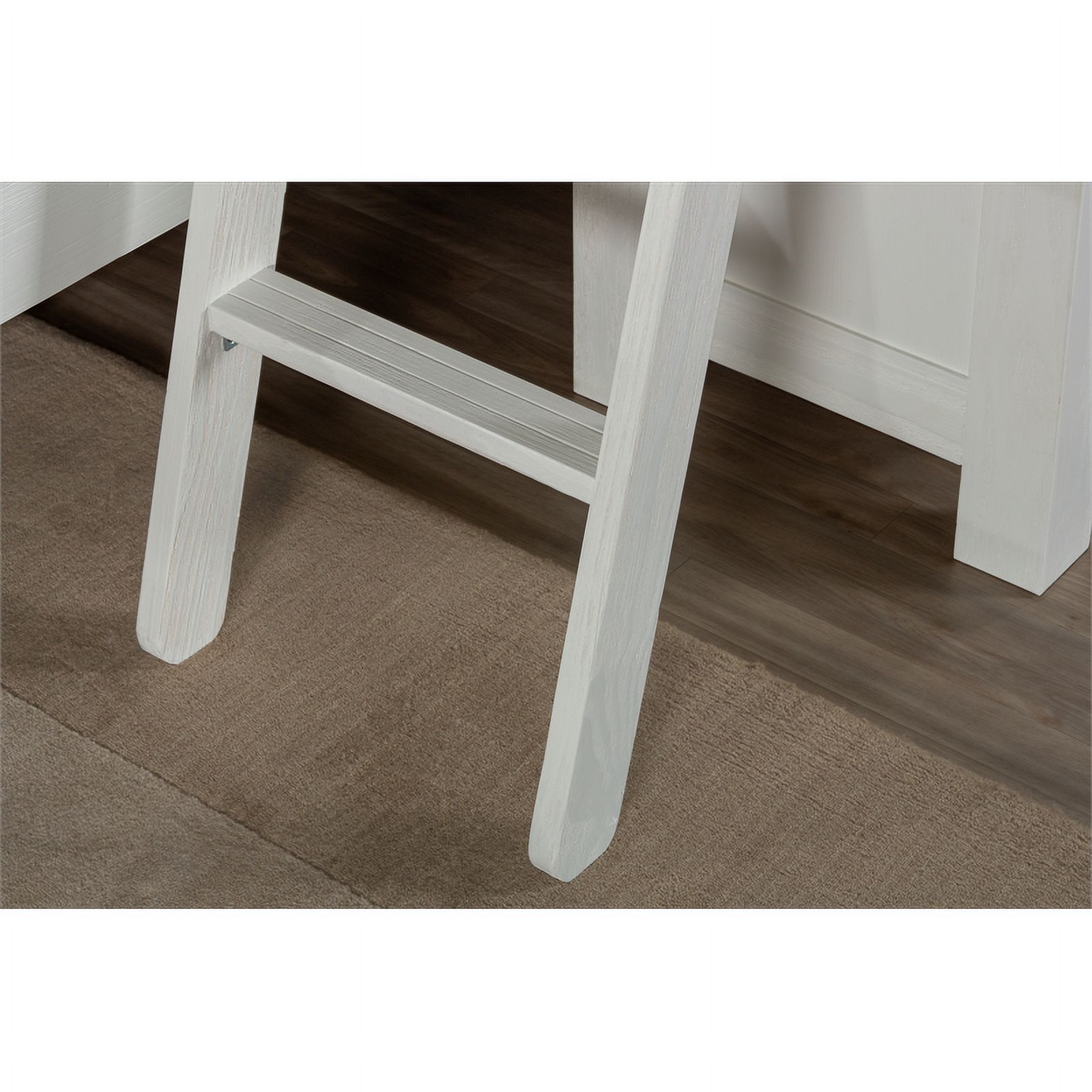 Highlands Full Loft Bed with Hanging Nightstand in White