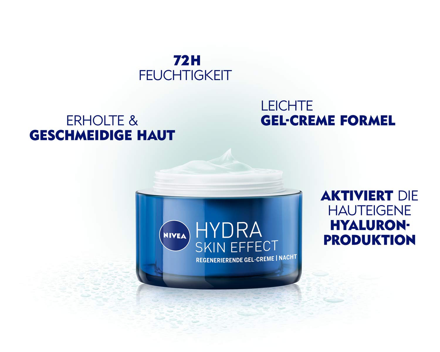 Nivea Hydra Skin Effect Regenerating Gel Cream (50 Ml), Night Cream For Smooth Skin Overnight, Light Night Cream With Pure Hyaluronic [Ha] For 72H Moisture