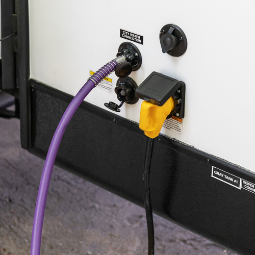 Camco EvoFlex 25-Foot Camper/RV Drinking Water Hose | Features an Extra Flexible Design with Stainless Steel Strain Relief Ends | Lead-Free, BPA-Free & Phthalate-Free | Purple (22582)