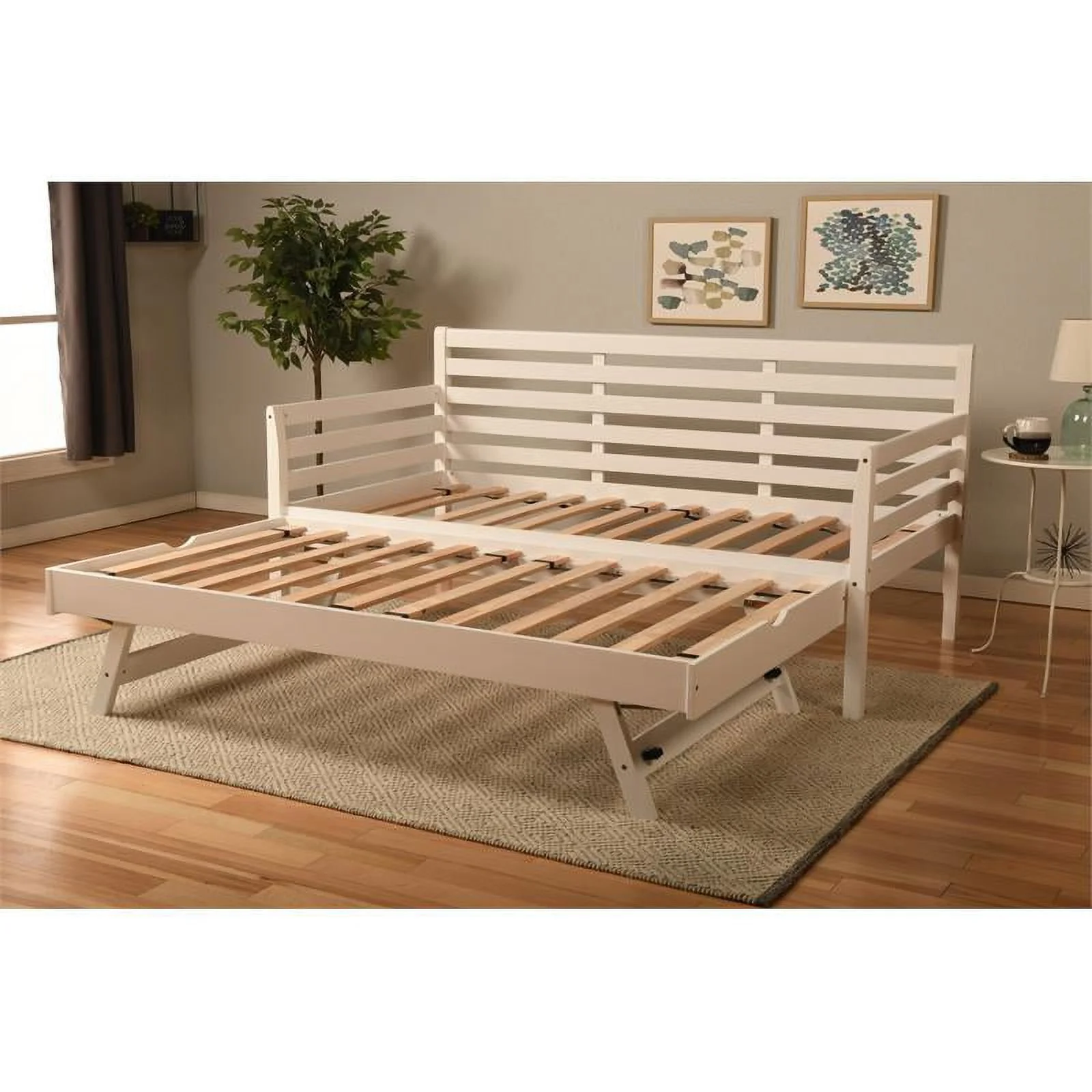 Home Square 3-Piece Set with 2 Daybed Mattresses and Daybed in White