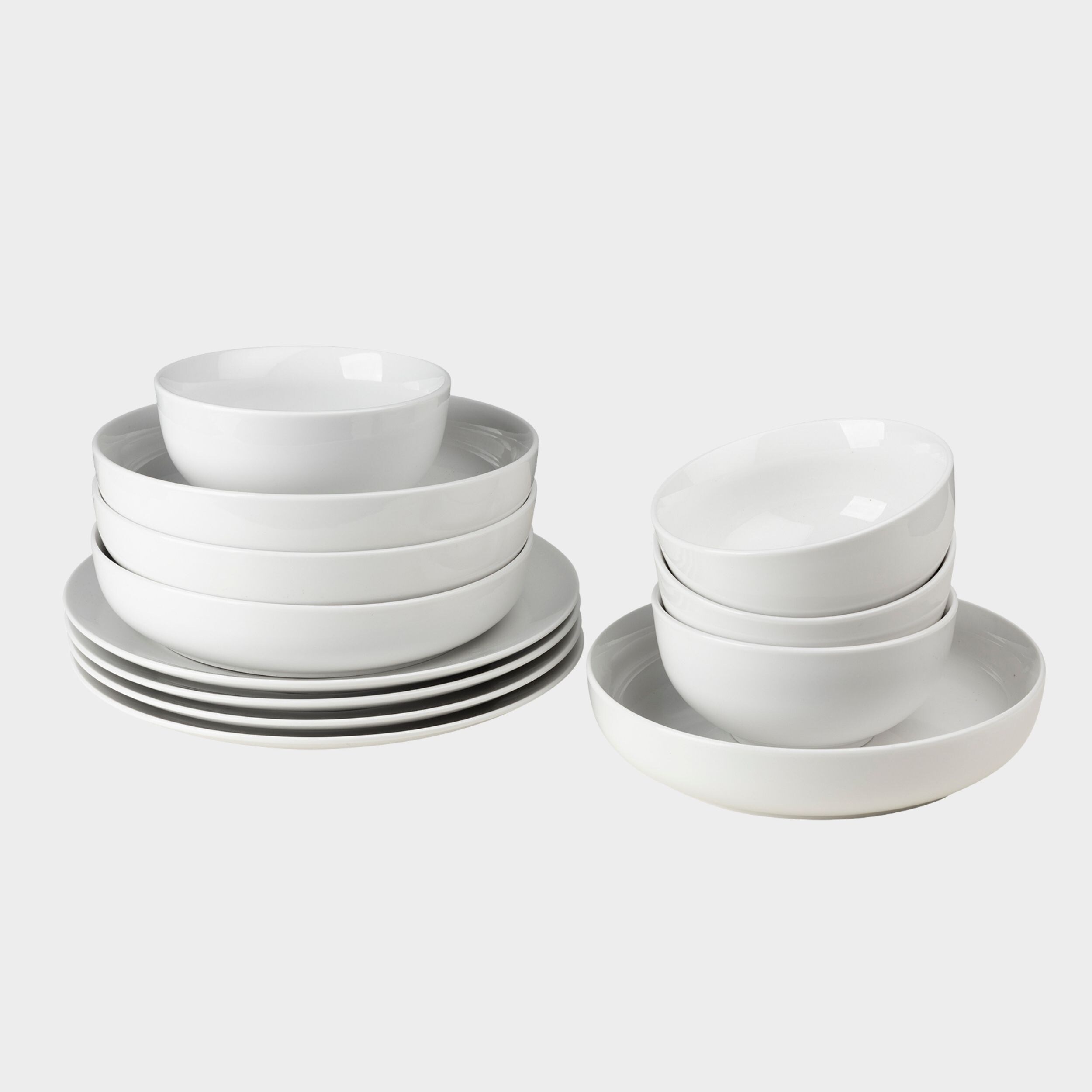 Euro Ceramica  White Essential 12 Piece Dinnerware Set (Service for 4)