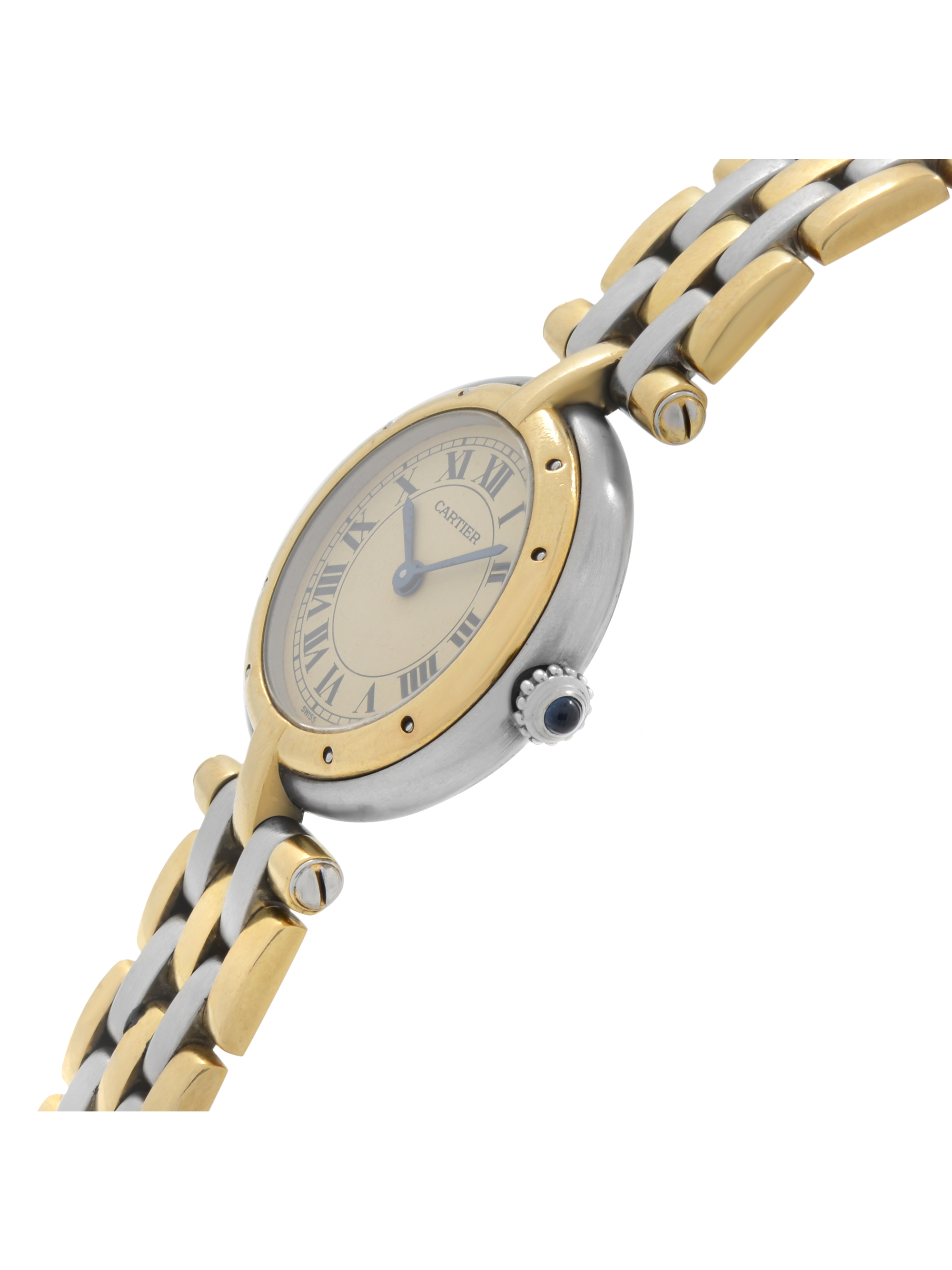 Cartier Panthere Vendome 24mm 18k Gold Steel Champagne Dial Ladies Watch 1057920