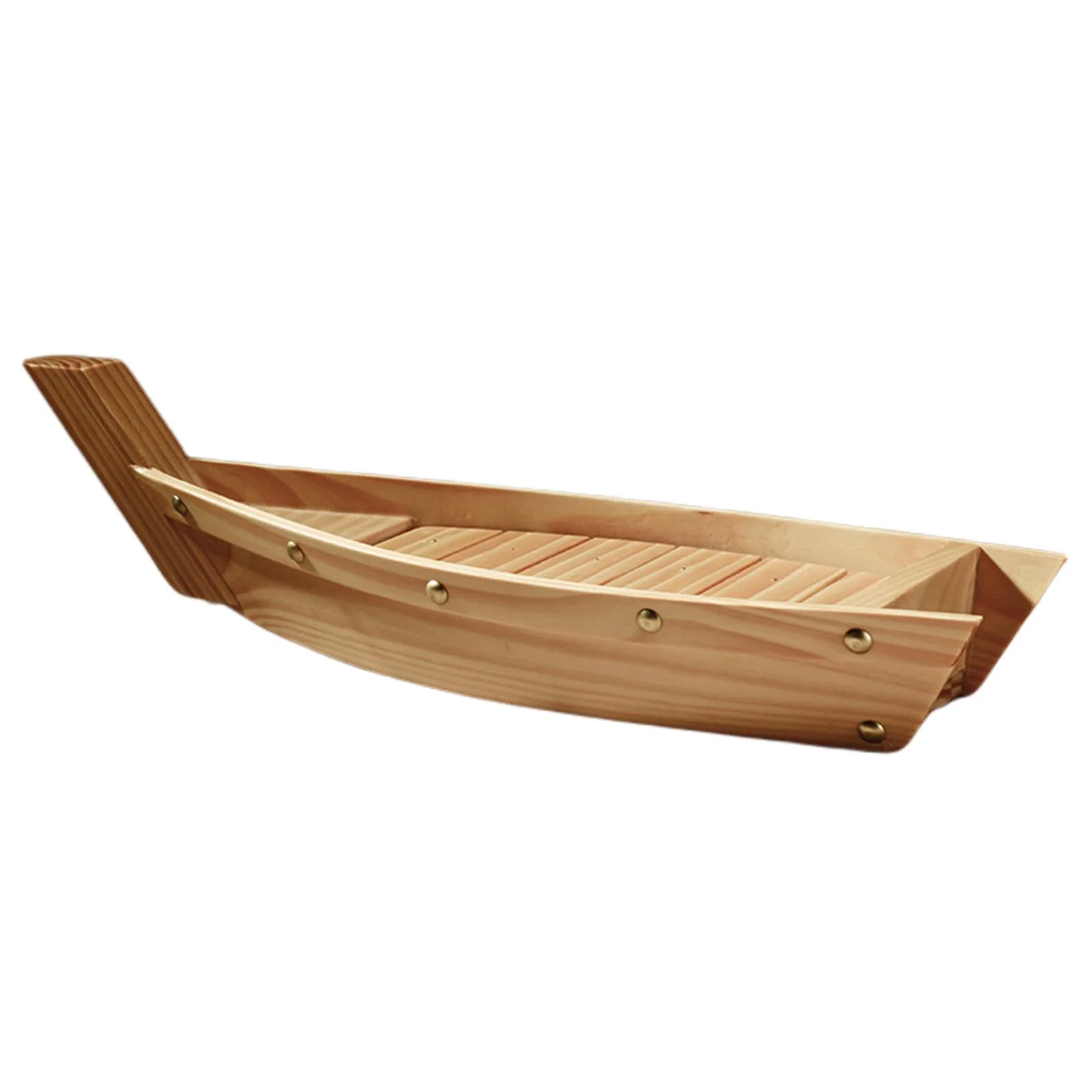 Wooden Sushi Boat Plate Melamine Tray Fruit Snacks Tray, Boat Serving Tray, Serving Boat Plate for Tea House - L
