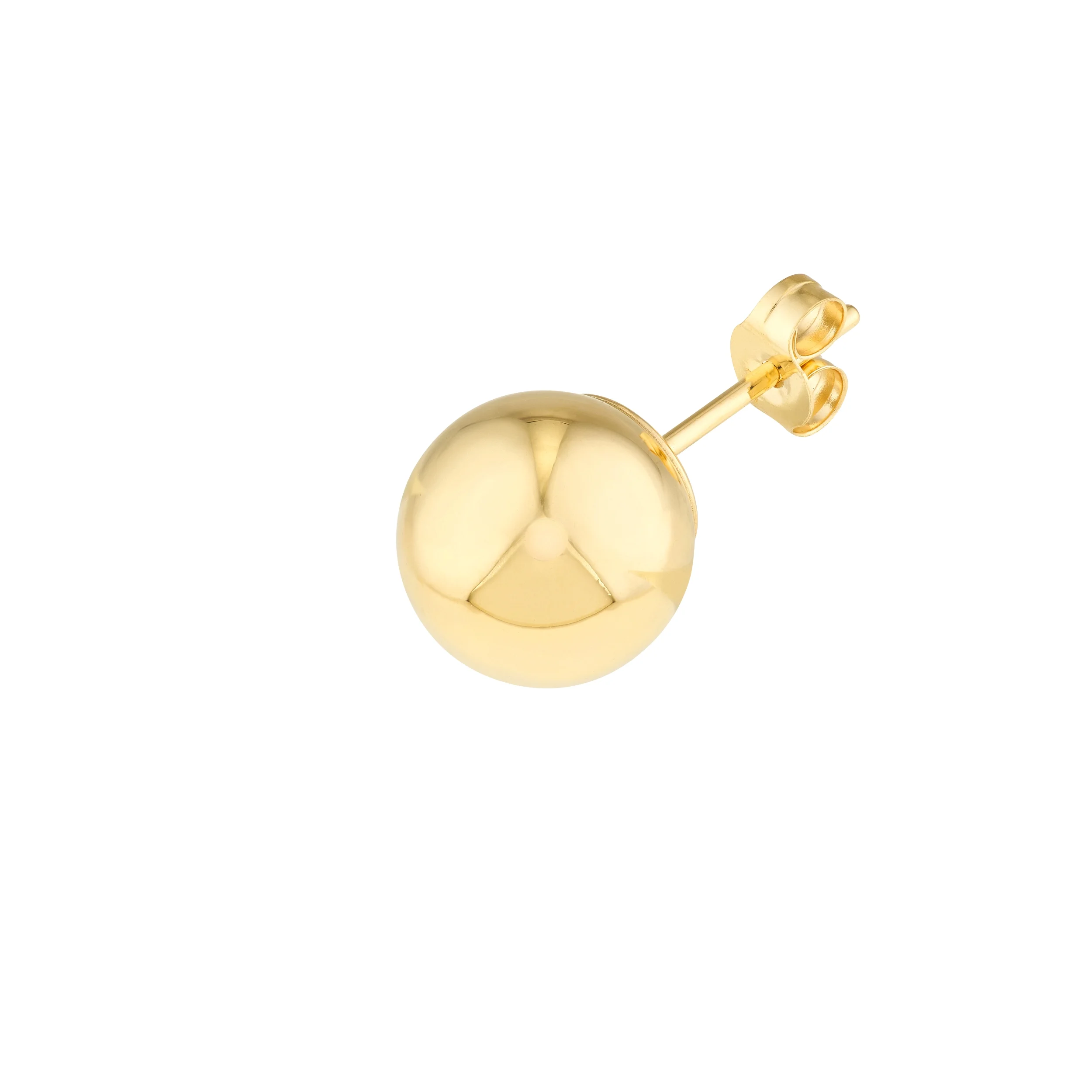 14K Yellow Gold 8mm Polished Ball Stud Earrings - Women