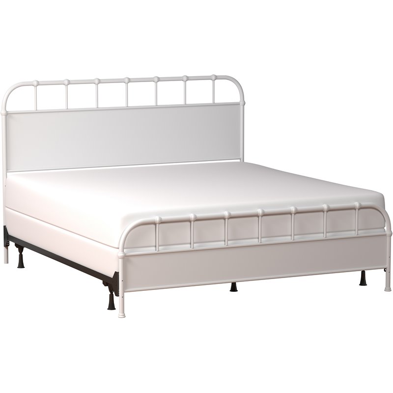 Hillsdale Furniture Grayson King Metal Bed, Textured White