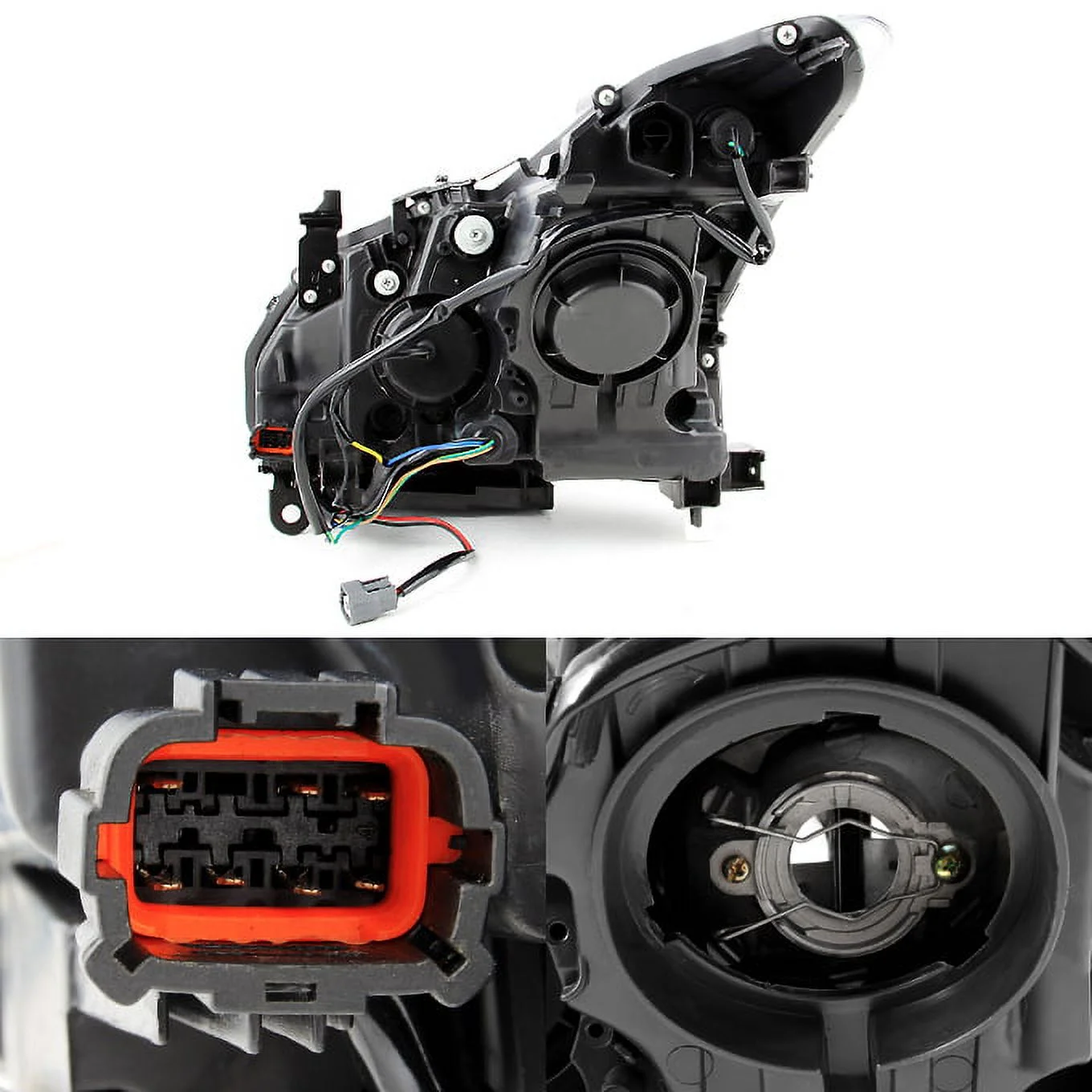 AKKON - Fit 2008-2015 Infiniti G37 / Q60 Premium 3D LED Light Tube Projector Headlights & Tail Lights - [Black Housing]